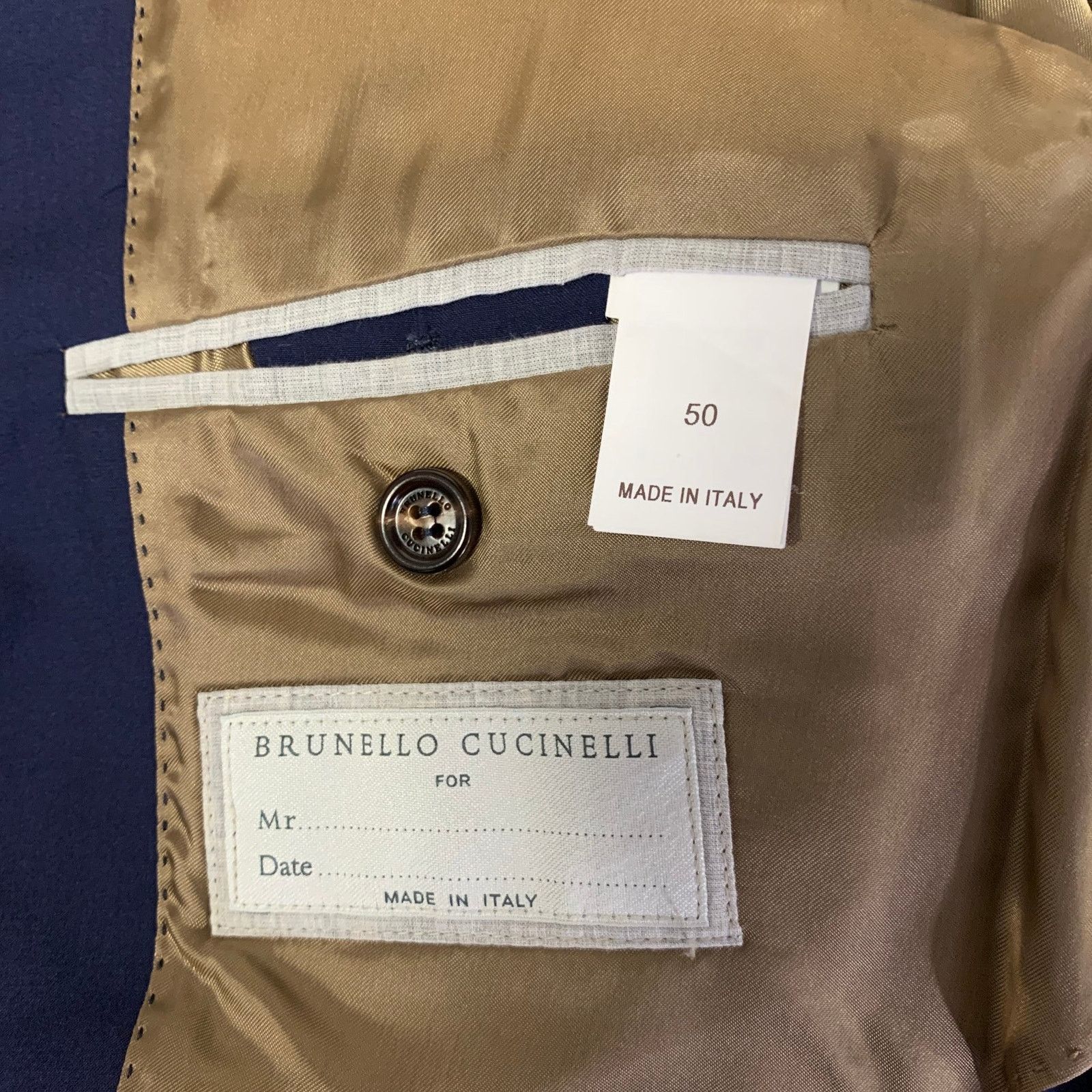 Brunello Cucinelli BRUNELLO CUCINELLI Size 40 Navy Wool Blend Notch Lapel Suit Size 40R - 7 Thumbnail
