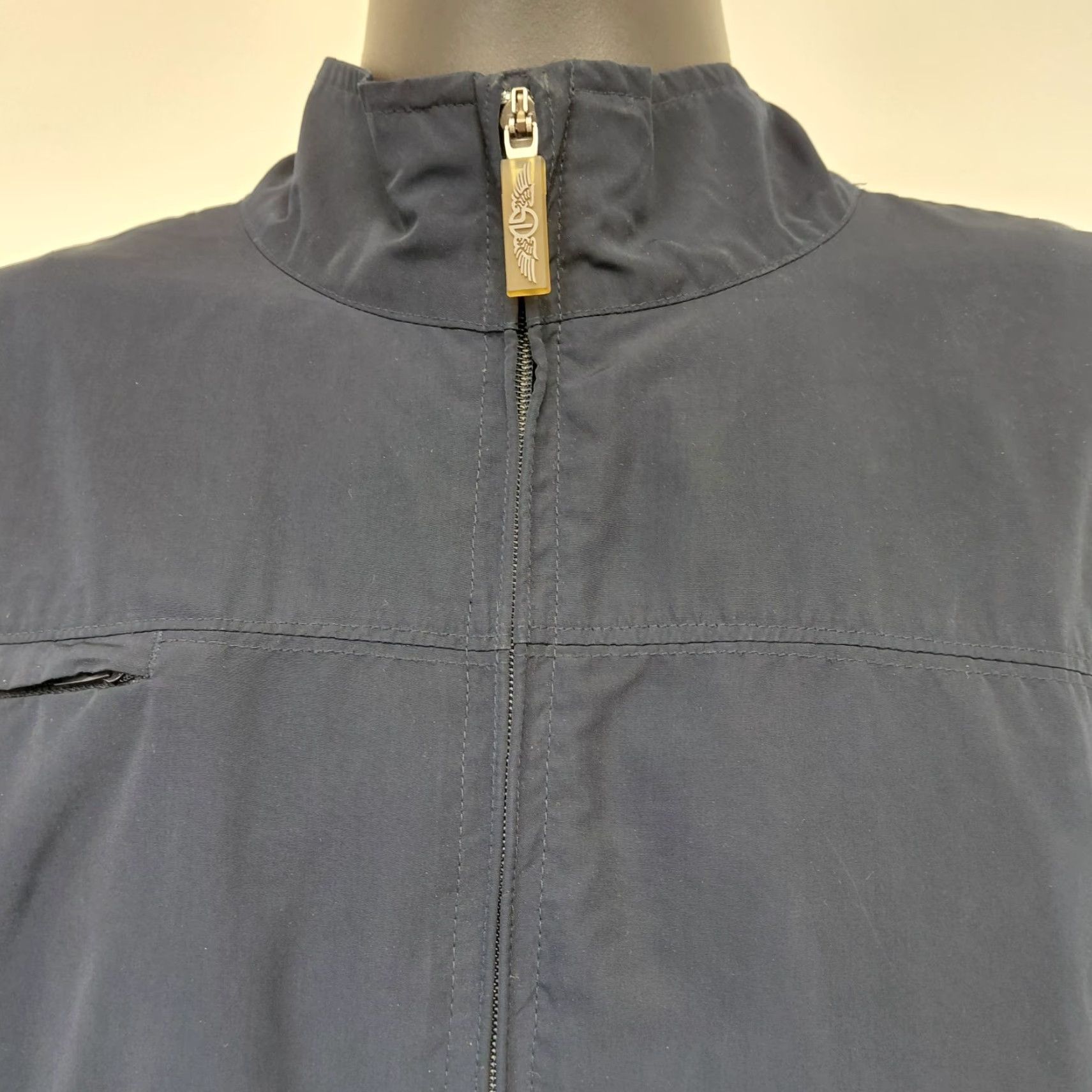 Vintage Straight Down Jacket Men L Blue Full Zip Letterman Bomber Soft Shell 90s 80s Classic Cars College Biker Mens Size US L / EU 52-54 / 3 - 3 Thumbnail