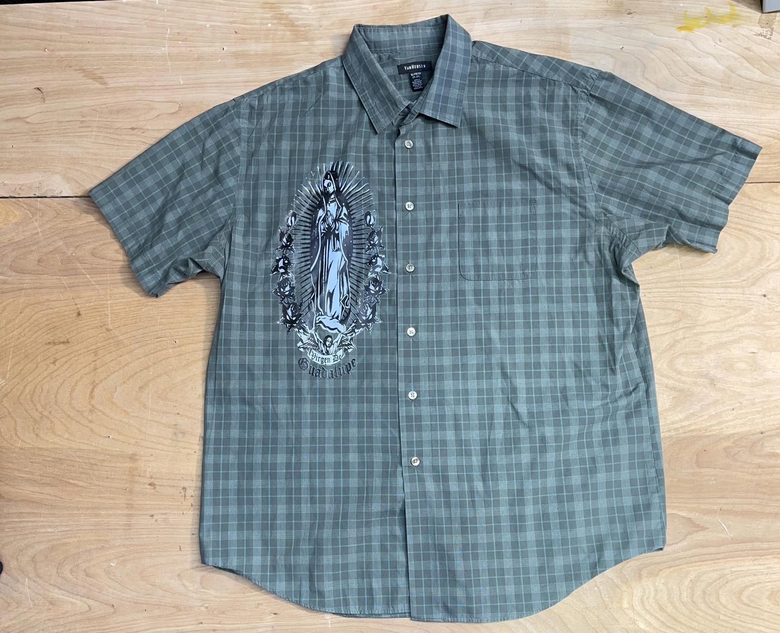 Affliction VAN HUESEN VIRGIN MARRY STYLE FLANNEL Size 44R - 1 Thumbnail