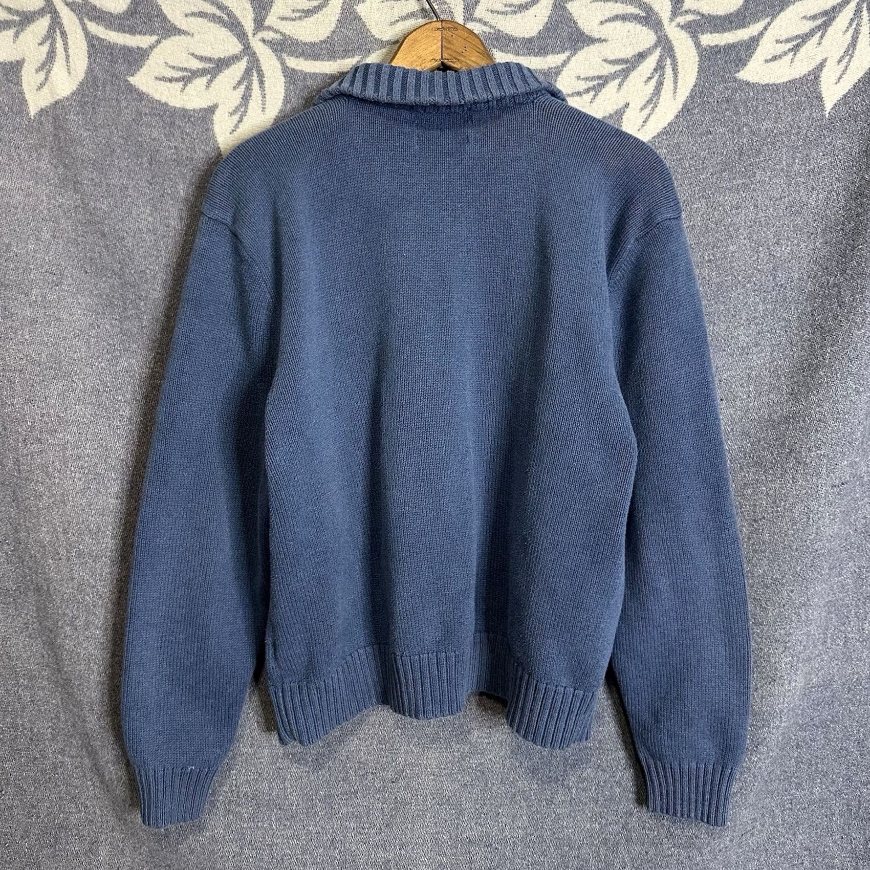 Ralph Lauren VINTAGE Ralph Lauren Mens XL Pima Cotton Knit Half Zip Sweater Blue Size US M / EU 48-50 / 2 - 5 Thumbnail