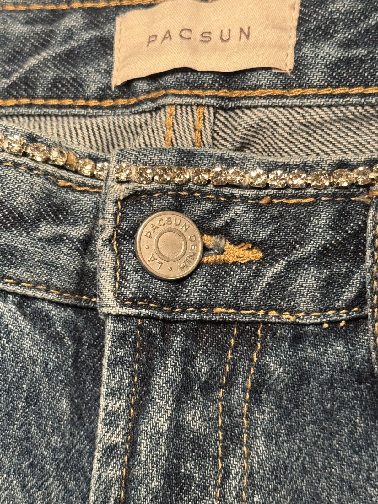 Pacsun PacSun Rhinestone Waistband 90s straight Jeans Size 26" / US 2 / IT 38 - 12 Thumbnail
