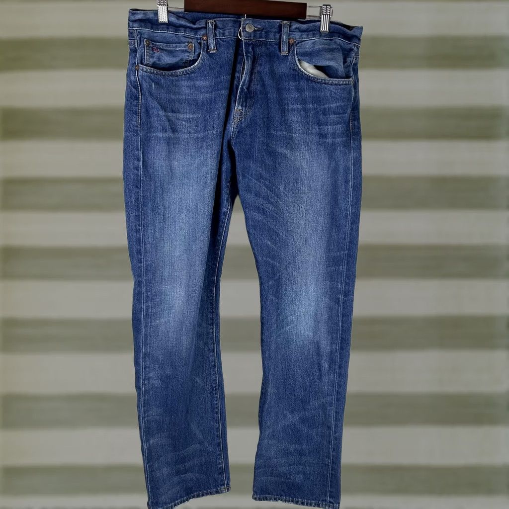 Polo Ralph Lauren VINTAGE? No. Polo Ralph Lauren Jeans Mens 34x30 Stratford Slim Fit Straight Denim Distressed Size US S / EU 44-46 / 1 - 1 Thumbnail