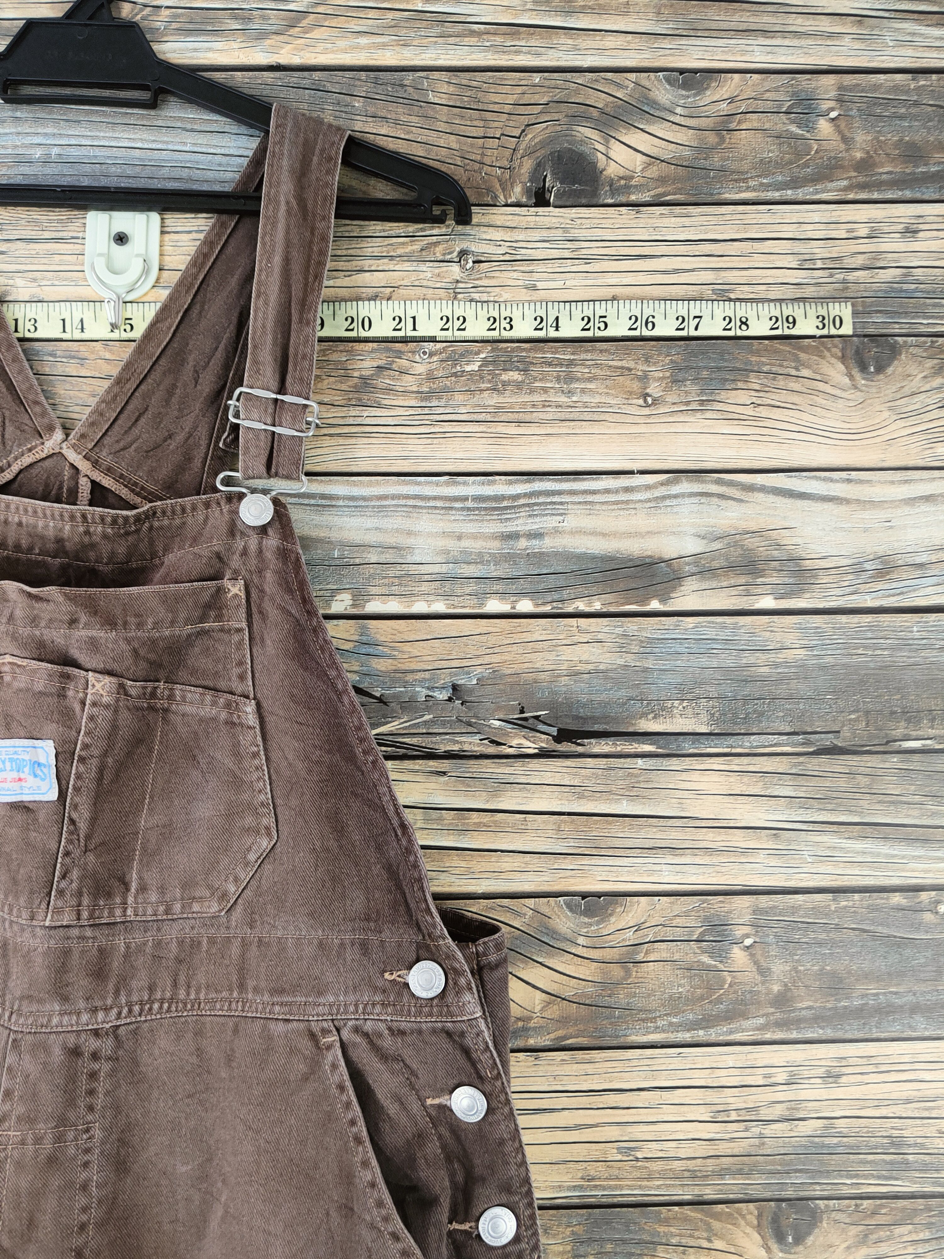 Japanese Brand Daily Topics blue jeans Brown Multipocket Jumpsuits #S2930 Size US 31 - 4 Thumbnail