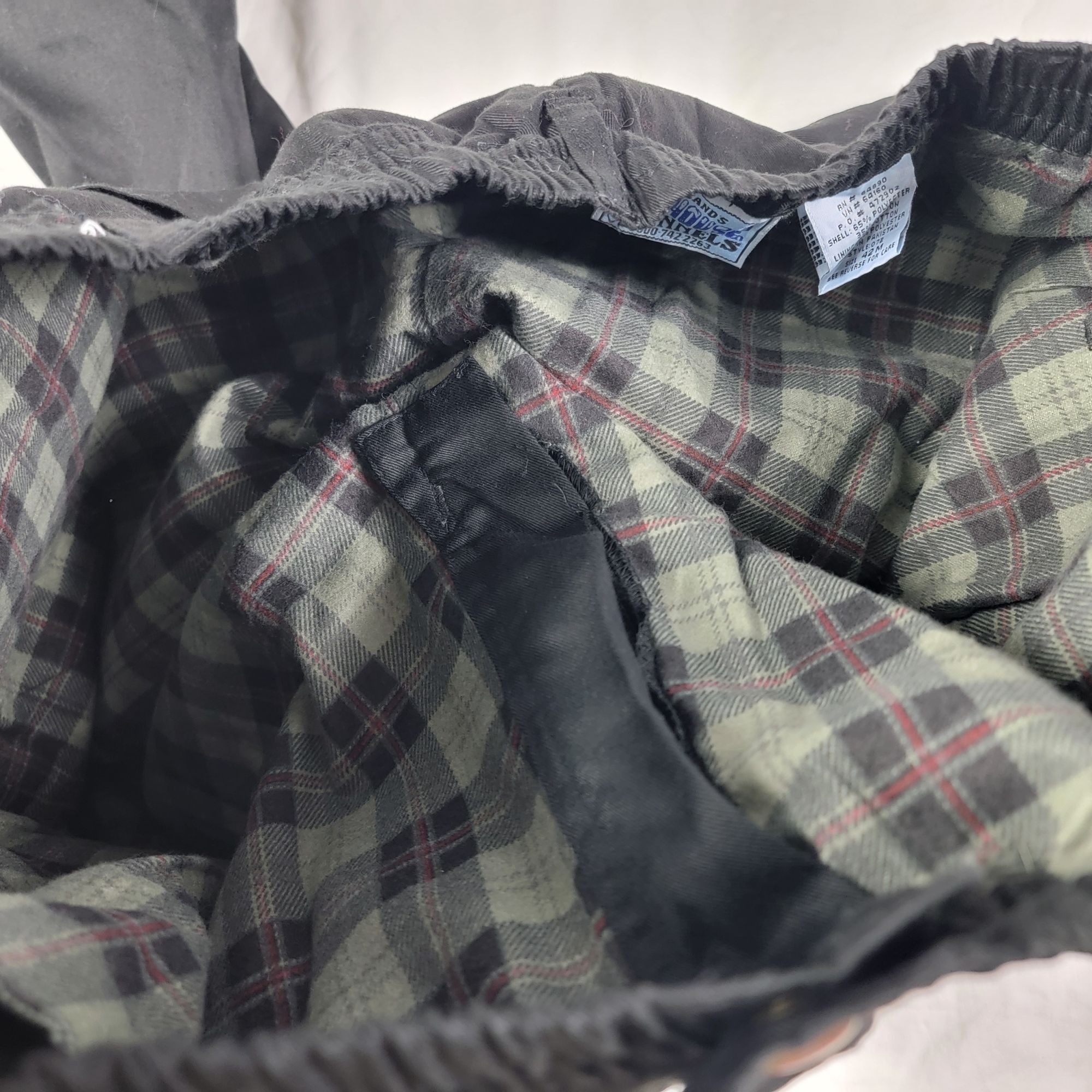 Other Habands Ice House Flannel Lined Slacks Mens 42 Black Pants W Size US 42 / EU 58 - 6 Thumbnail