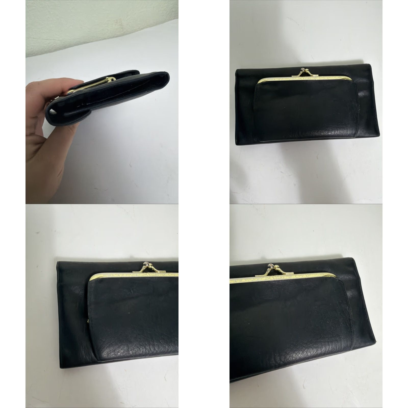 Vintage VINTAGE Buxton Leather wallet Black 7x4 With Coin Purse On Back Size ONE SIZE - 8 Thumbnail