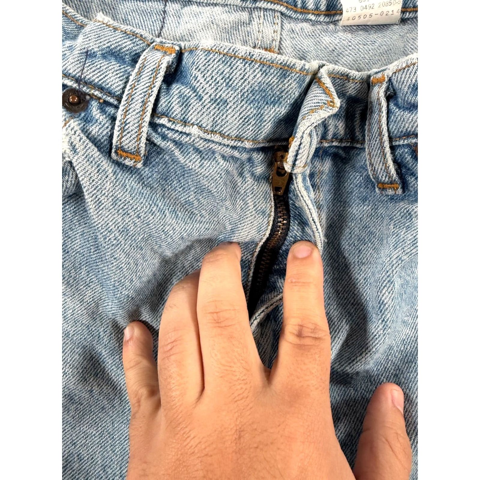 Levi's VINTAGE Levi’s 505 Jeans Men 32x30 Blue Denim Straight Logo Pockets 90s Orange Tab H Size US 34 / EU 50 - 6 Thumbnail