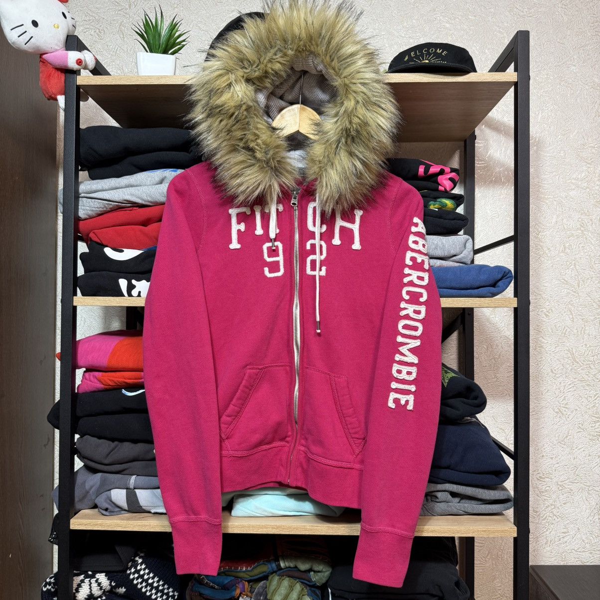 Abercrombie & Fitch Vintage Abercrombie And Fitch Faux Fur Zip Up
