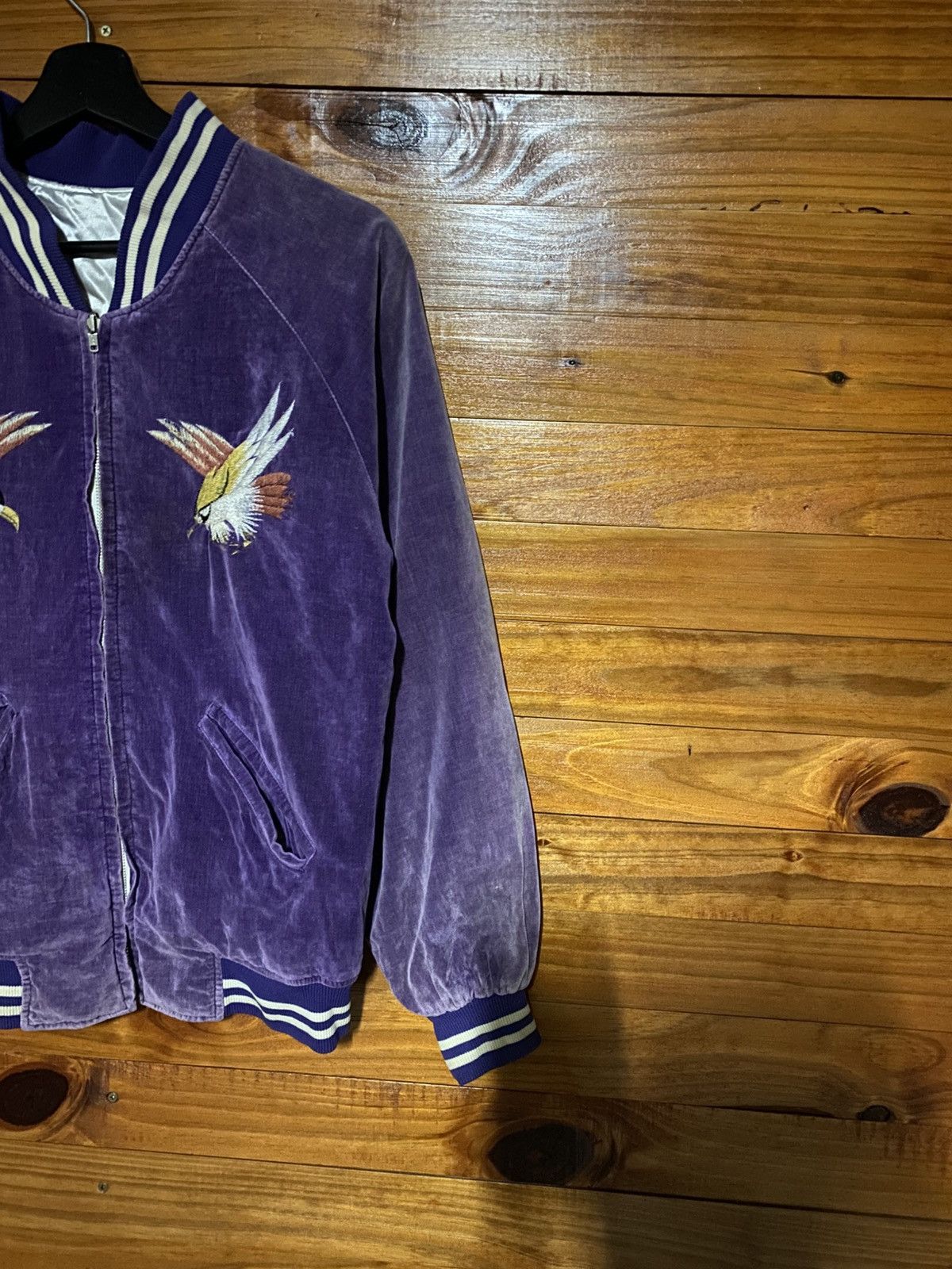 Japanese Brand Purple Velvet Sukajan “Japan” Embroidered Souvenir Jacket Size US S / EU 44-46 / 1 - 6 Thumbnail