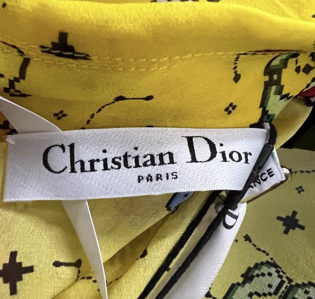 Dior Dior Yellow All-over Zodiac Printed Dress J41 Size S / US 4 / IT 40 - 4 Thumbnail