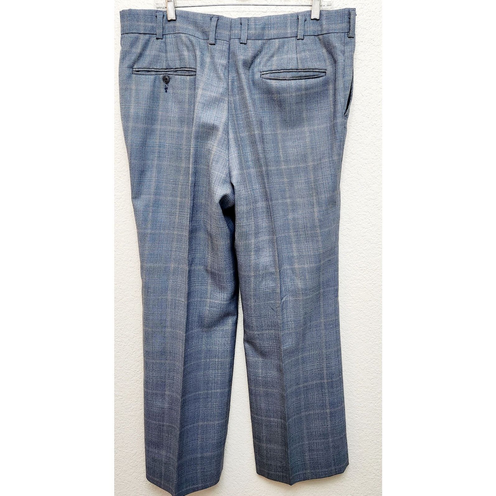 Other Vintage Varsity Style Blue Gold Plaid 3 Piece Men's Suit XL Size 44R - 4 Thumbnail