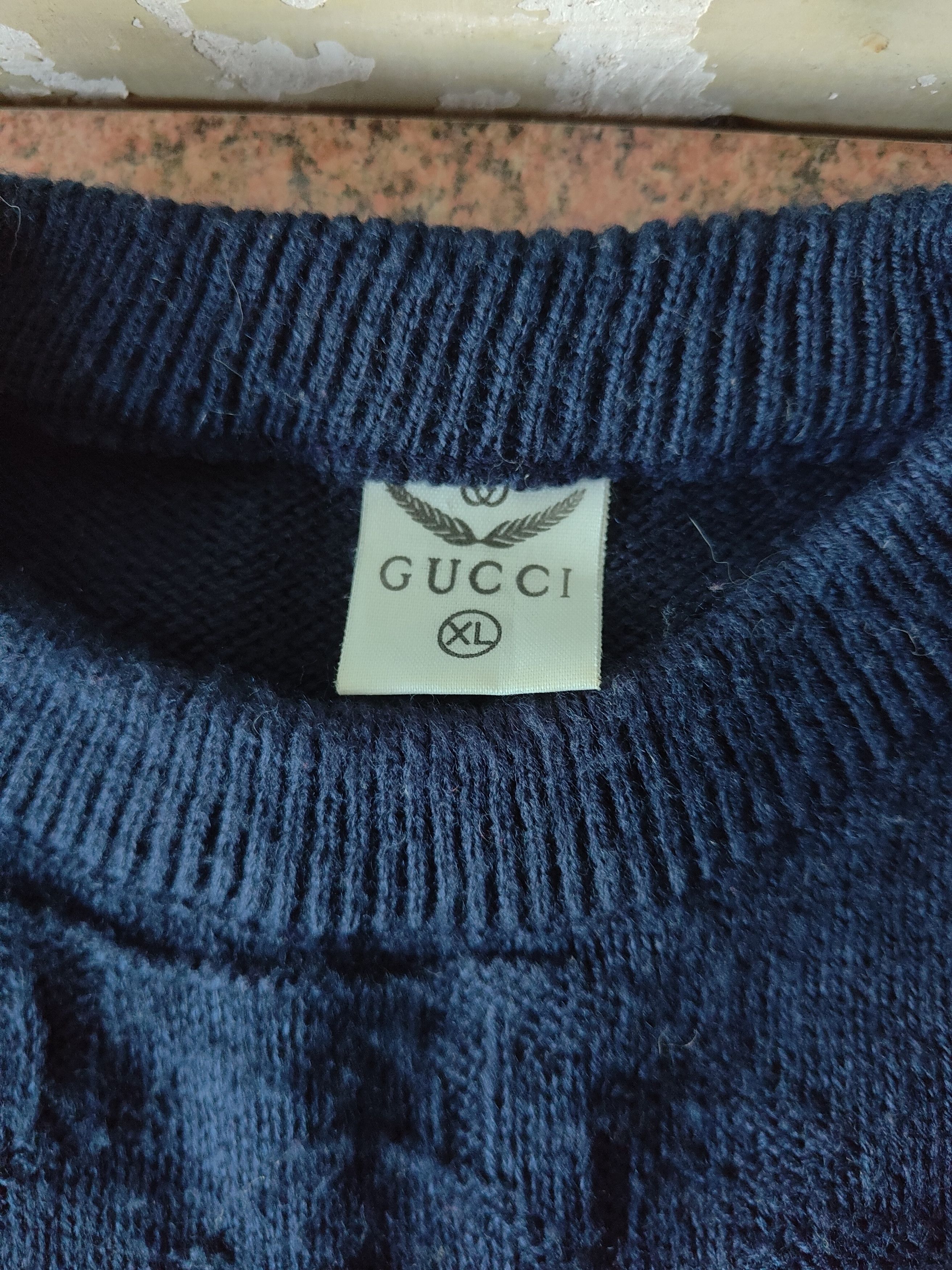 Vintage Vintage Guczi fake sweater logo y2k 80s 90s jumper Size US XL / EU 56 / 4 - 4 Thumbnail