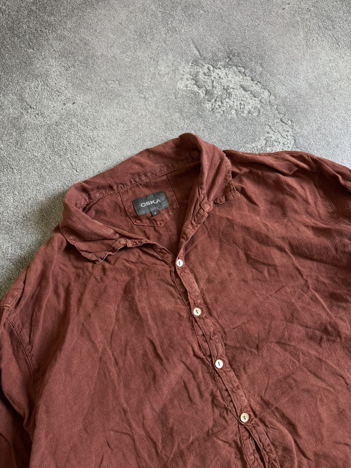 Linea Naturale Oska 4/size button up shirts long sleeve retro top dress Size US XL / EU 56 / 4 - 4 Thumbnail