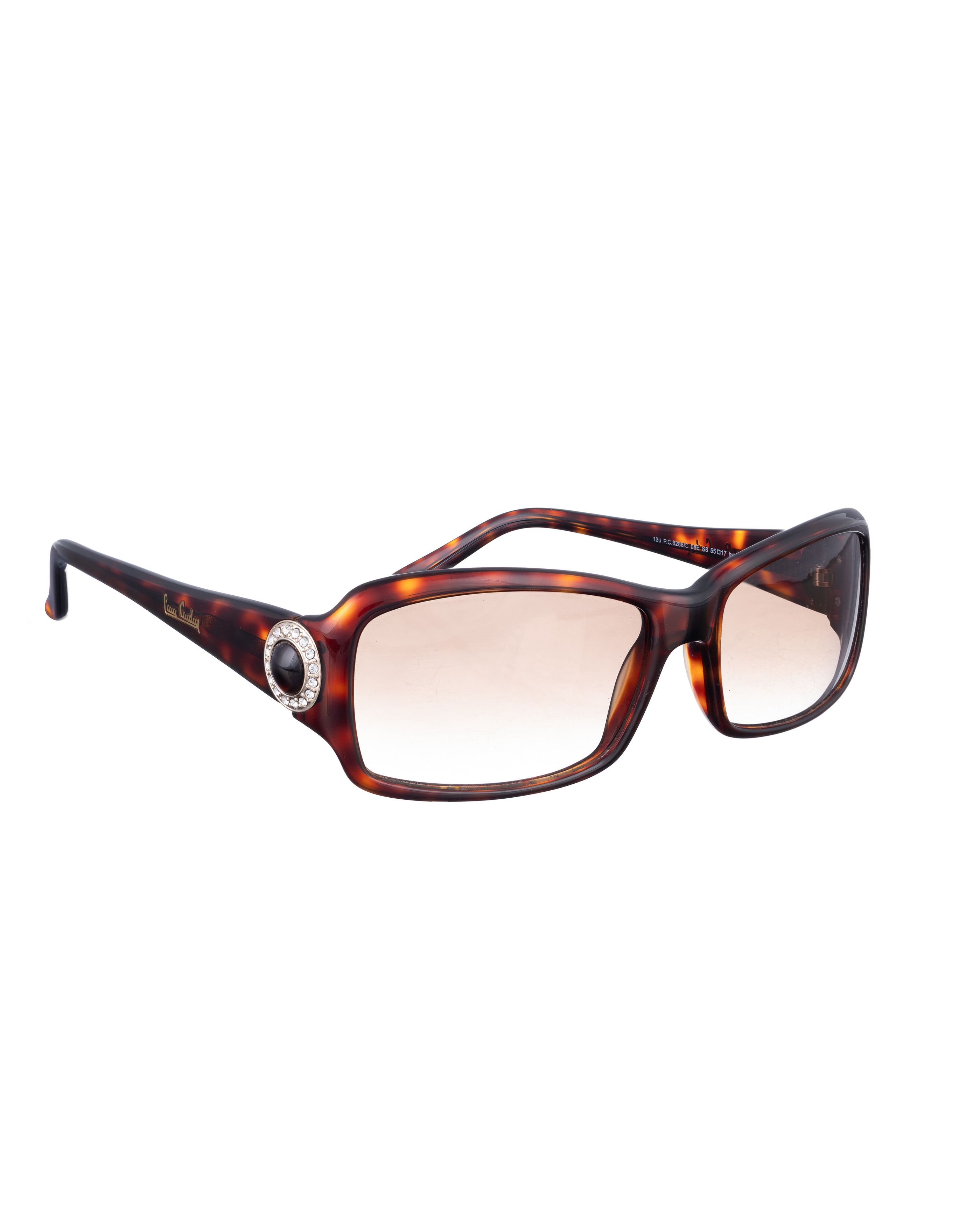 Pierre Cardin Pierre Cardin 00s Rectangle Havana With Gems Sunglasses Size ONE SIZE - 2 Thumbnail