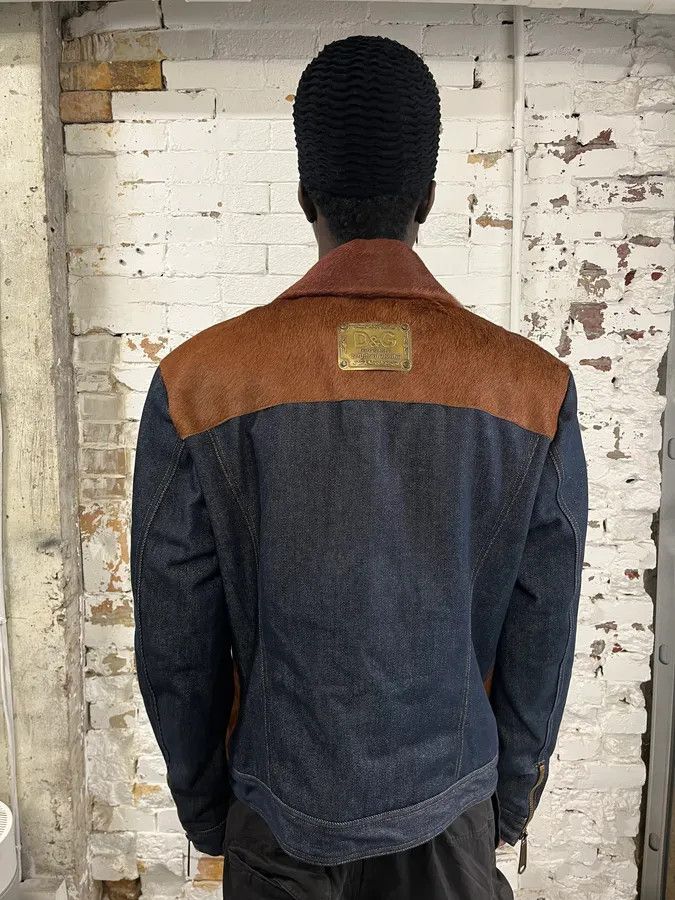 Dolce & Gabbana FW2005 Dolce & Gabbana Brown Pony Hair & Blue Denim Jacket Size US L / EU 52-54 / 3 - 3 Thumbnail