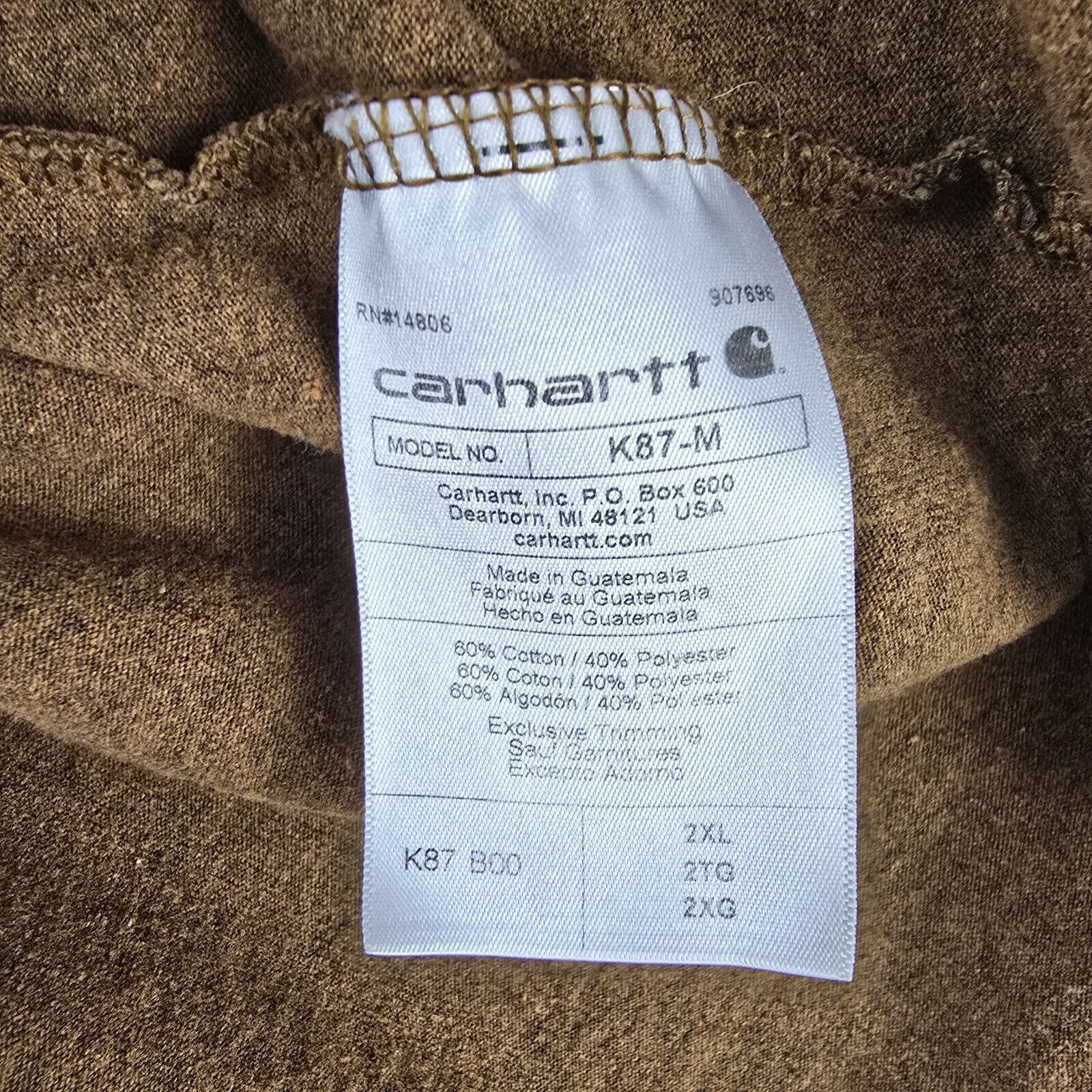 Carhartt CARHARTT Loose Fit Pocket T-Shirt Heather Brown Mens 2XL Size US XXL / EU 58 / 5 - 6 Thumbnail