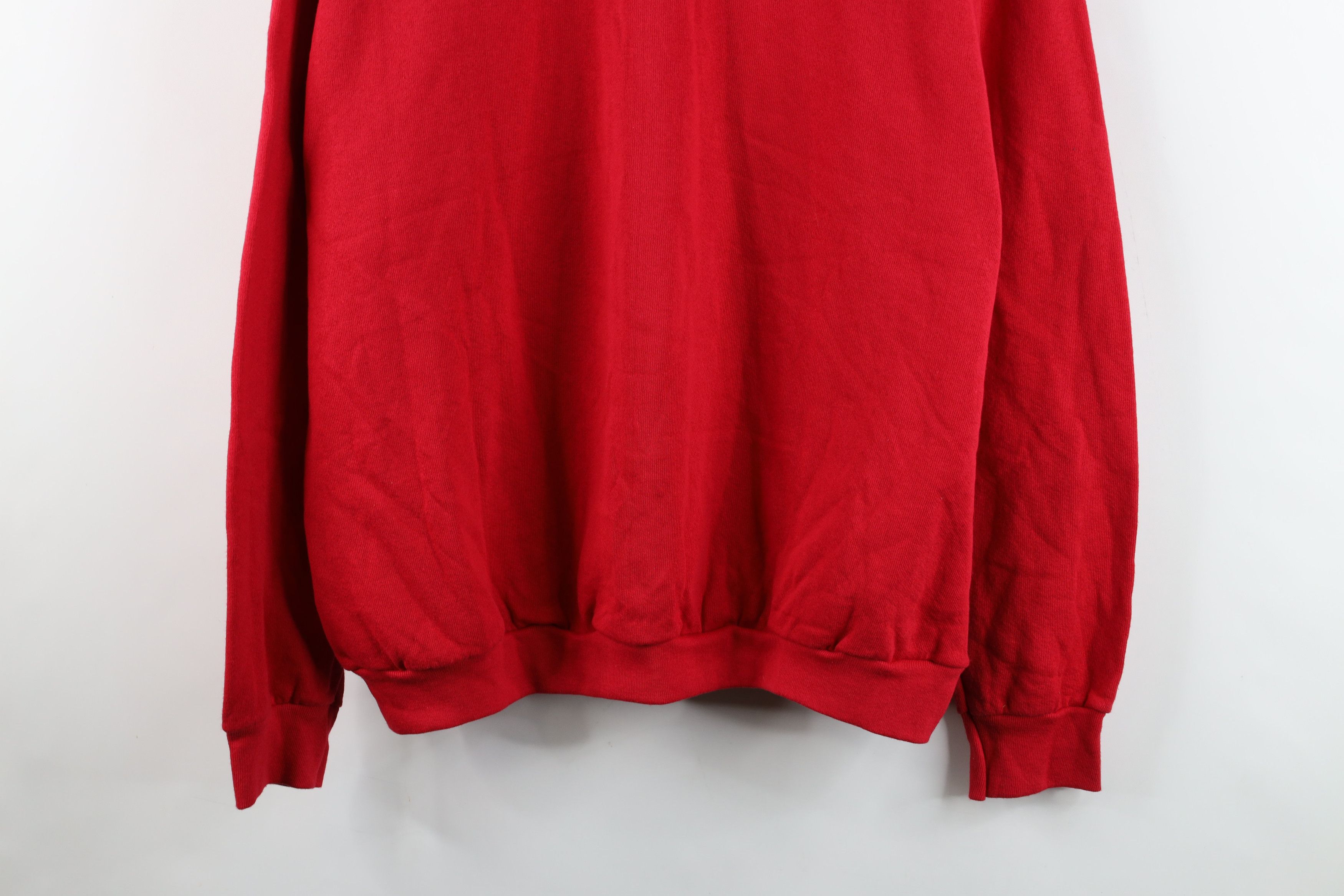 Vintage Vintage 90s Streetwear Blank Crewneck Sweatshirt Red USA Size US XXL / EU 58 / 5 - 3 Thumbnail