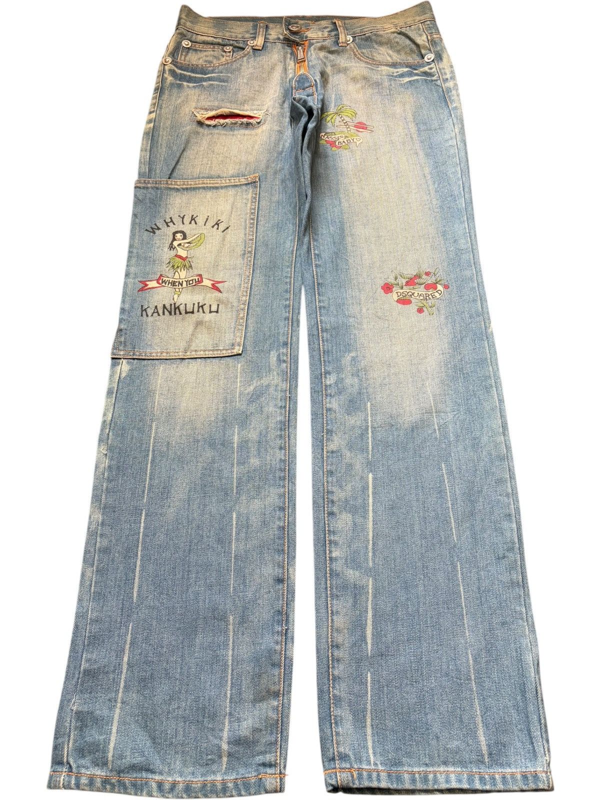 Dsquared2 Vintage Dsquared Limited Design Cargo Distress Loose Jeans Size 32" / US 10 / IT 46 - 1 Thumbnail