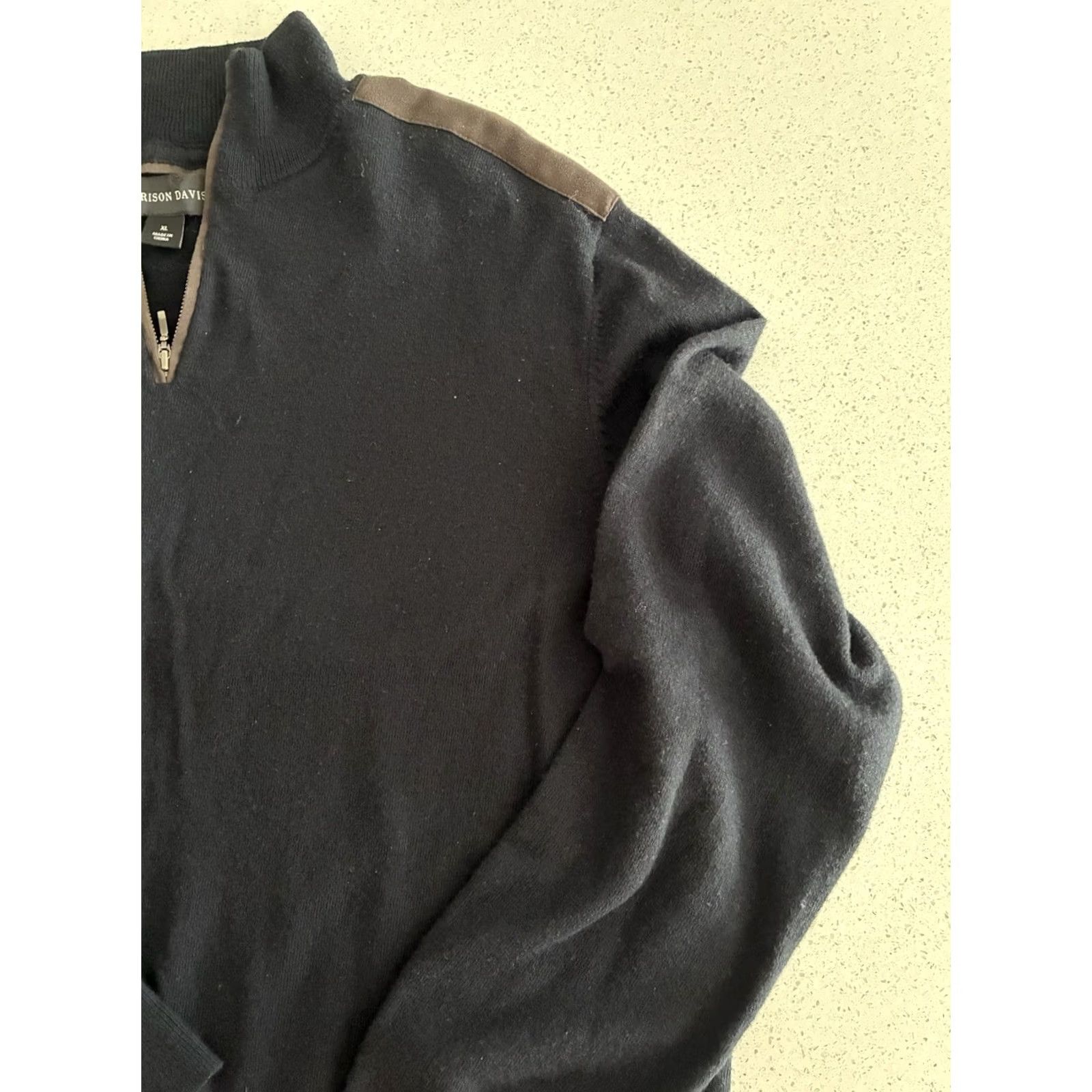Vintage VINTAGE Men’s Harrison Davis Wool Blend Navy Sweater Pullover XL Mens Pullover Wool Black 90s Decade Size US XL / EU 56 / 4 - 6 Thumbnail