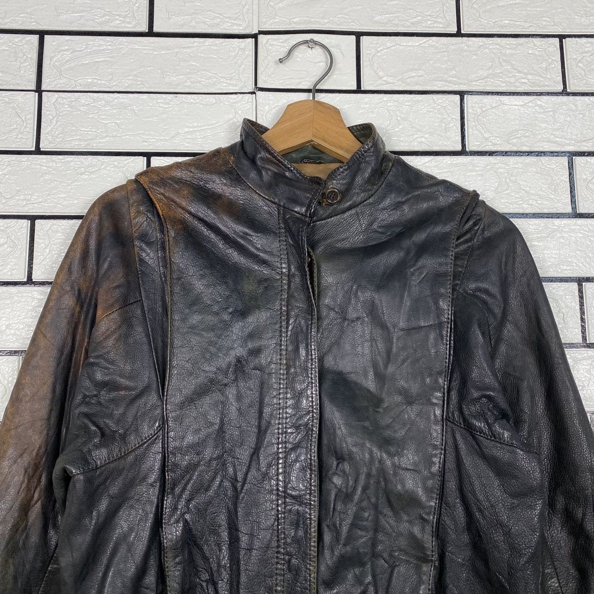 Japanese Brand 📌Vintage Leather Jacket Button Blanket Issey Miyake Size US M / EU 48-50 / 2 - 4 Thumbnail
