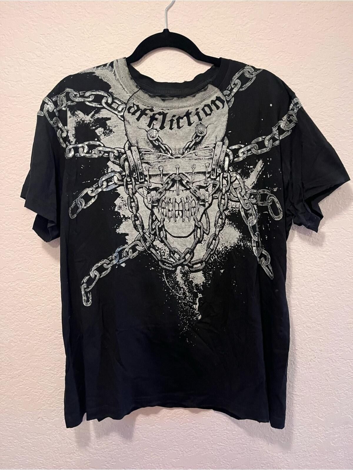 Affliction Affliction Skull Chain Graphic Tee XL Black Y2K Biker MMA Size US XL / EU 56 / 4 - 1 Thumbnail