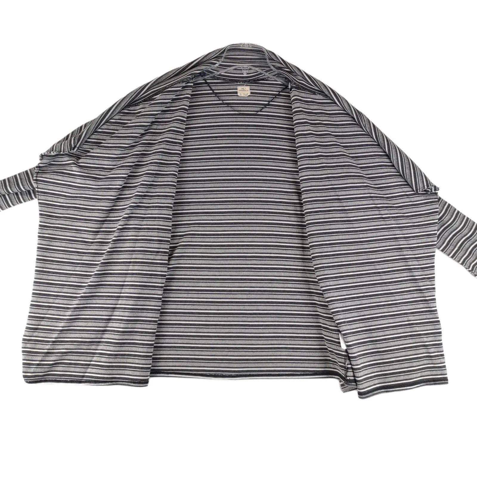 O'Neill O'NEILL Harvey Baja Stripe Open Cardigan Sweater Flyaway Top Size L / US 10 / IT 46 - 3 Thumbnail