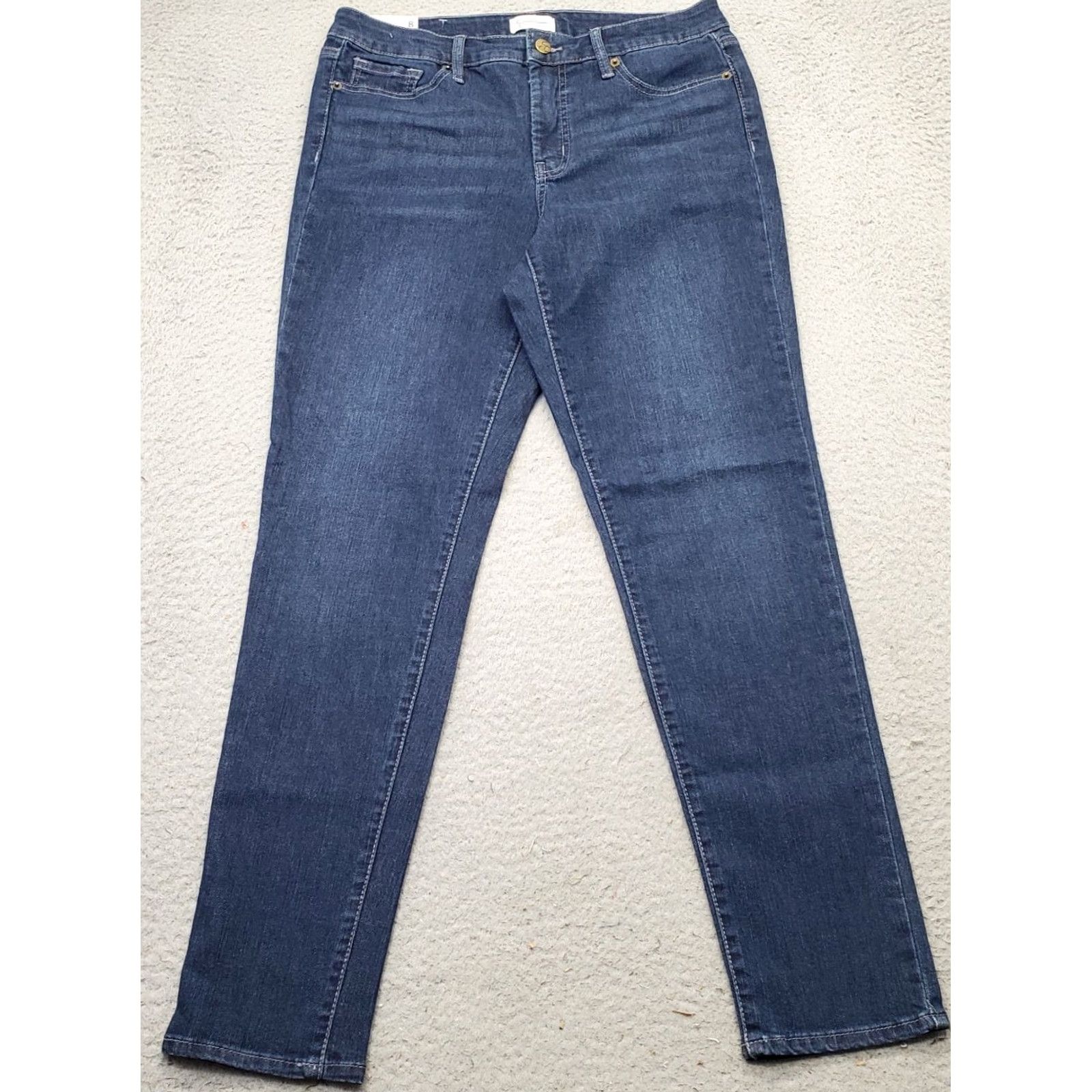 Jessica Simpson Jessica Simpson Jeans Womens 8 Blue Whiskered Denim Stretch High Rise Skinny Leg Shirt? Size 30" / US 8 / IT 44 - 2 Thumbnail