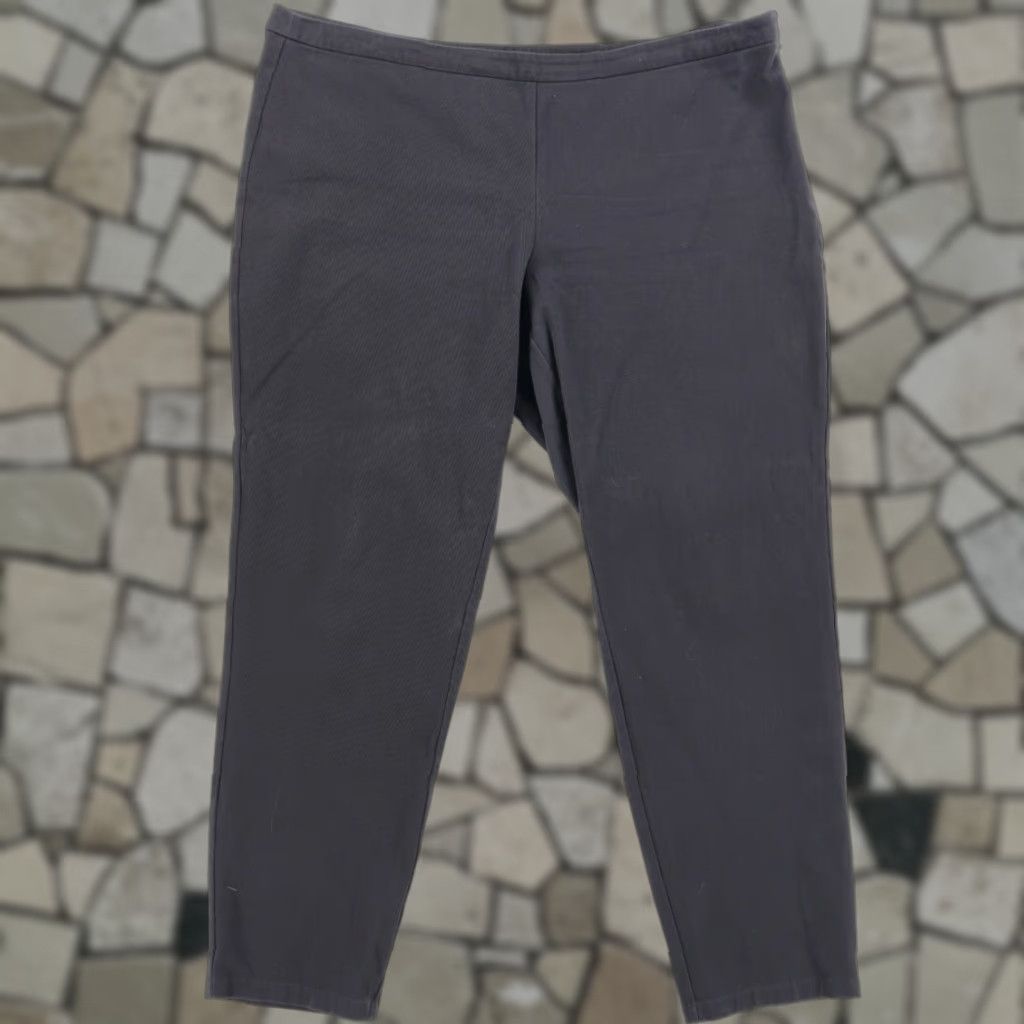 Eileen Fisher Eileen Fisher Ribbed Pull On Cotton Corduroy Windbreaker Pants Charcoal Women's 14P Size 36" / US 14 / IT 50 - 1 Thumbnail