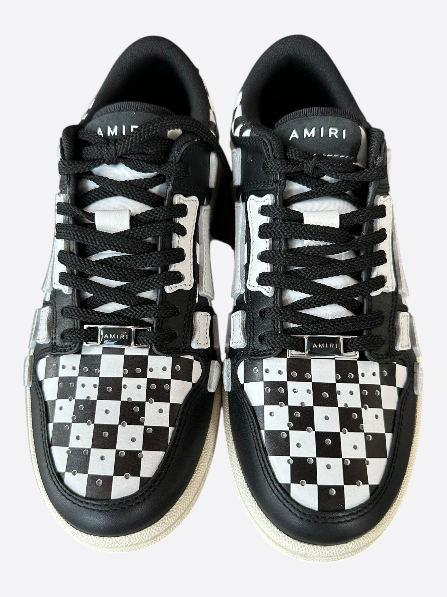 Amiri Amiri Black & White Checkered Skel Low Top Women's Sneakers Size US 7 / IT 37 - 2 Thumbnail