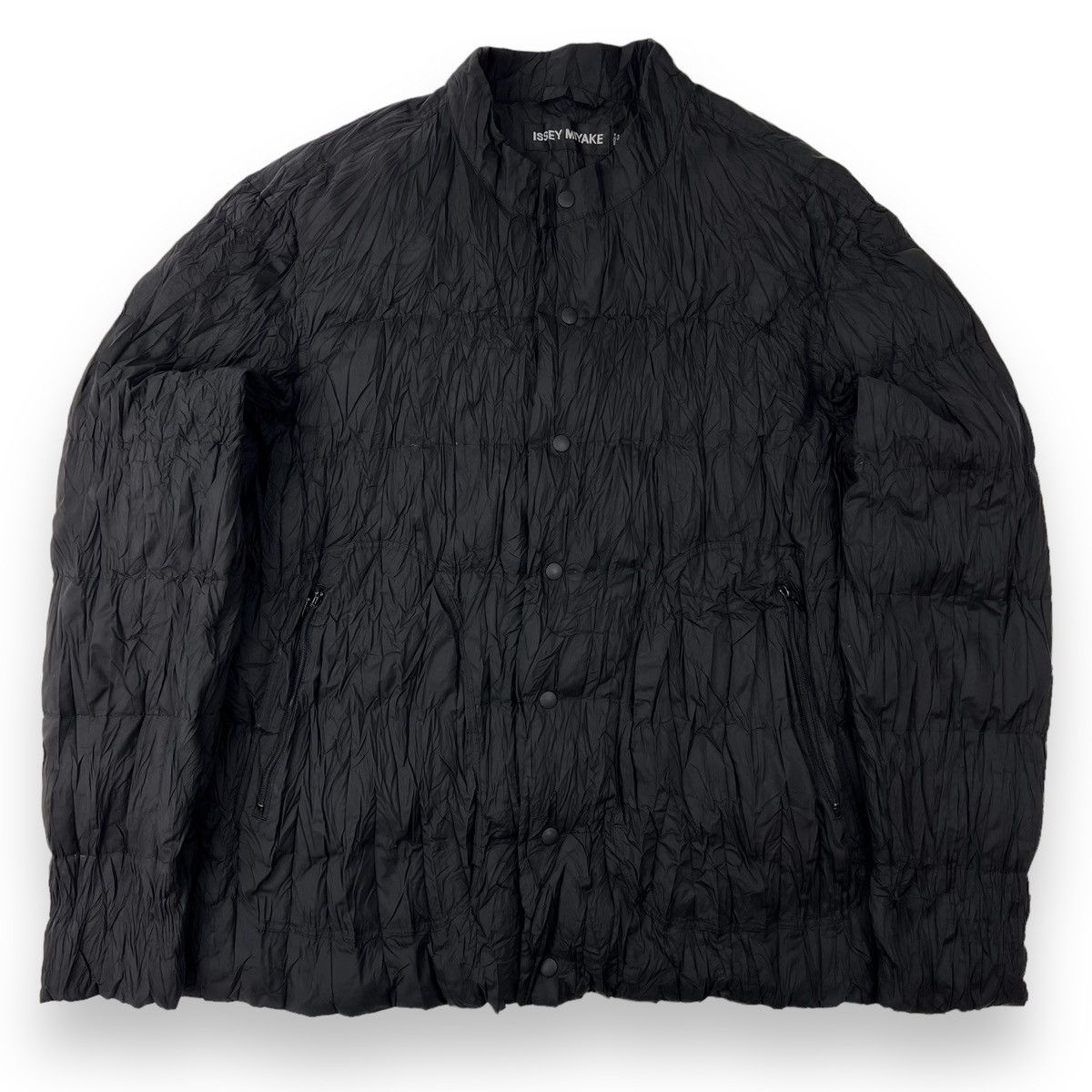 image of Issey Miyake Crinkle Down Jacket in Black, Men's (Size Medium)
