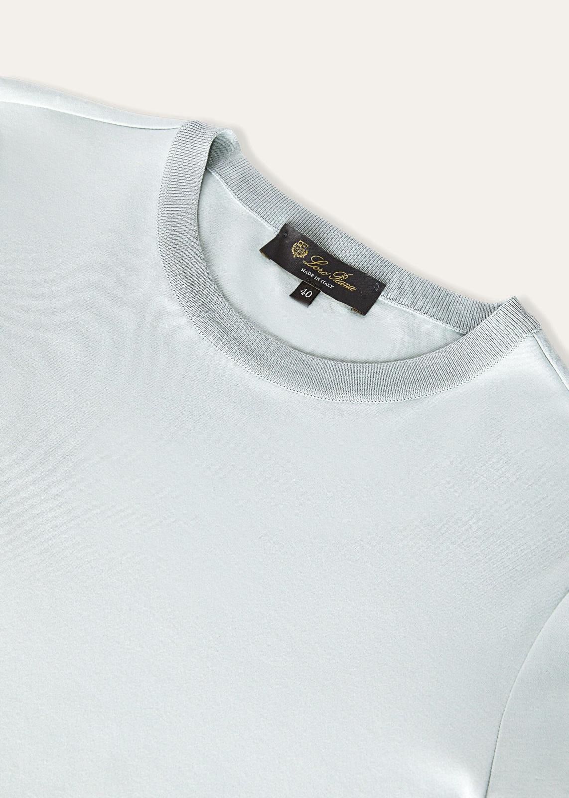 Loro Piana o1srvl11e0824 Crewneck Short Sleeve T-Shirt in Light Blue Size M / US 6-8 / IT 42-44 - 7 Thumbnail