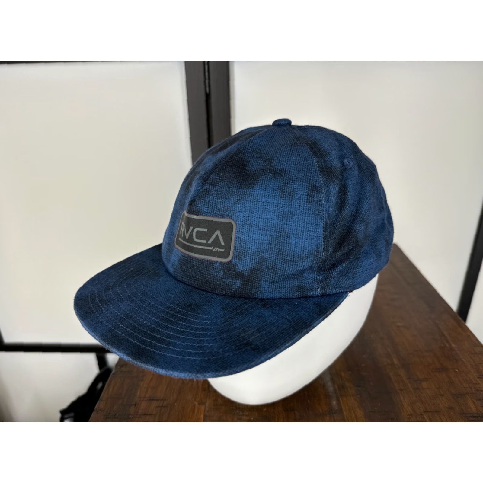 RVCA RVCA Hat Cap Snap Back Adult One Size Blue Denim Look Polyester Skate Surf Beach Mens Hats 90s Theme Adjustable Twill Solid Casual Size ONE SIZE - 3 Thumbnail