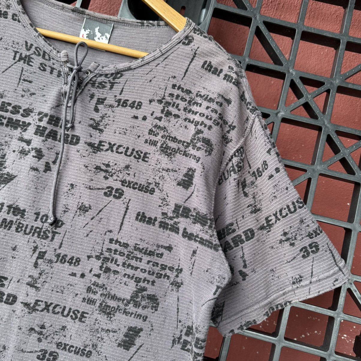 Japanese Brand Lace Tie Neck Excuses Overprint Printed Relaxed Hemp Tee Size US L / EU 52-54 / 3 - 6 Thumbnail