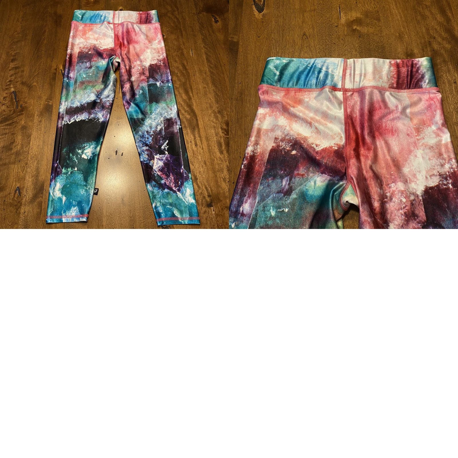 Terez Terez Leggings Womens L Multicolor Pink Purple Green 22.5” Inseam Capris Capris | Leggings | Womens | Regular | Multicolor Size 27" / US 4 / IT 40 - 8 Thumbnail