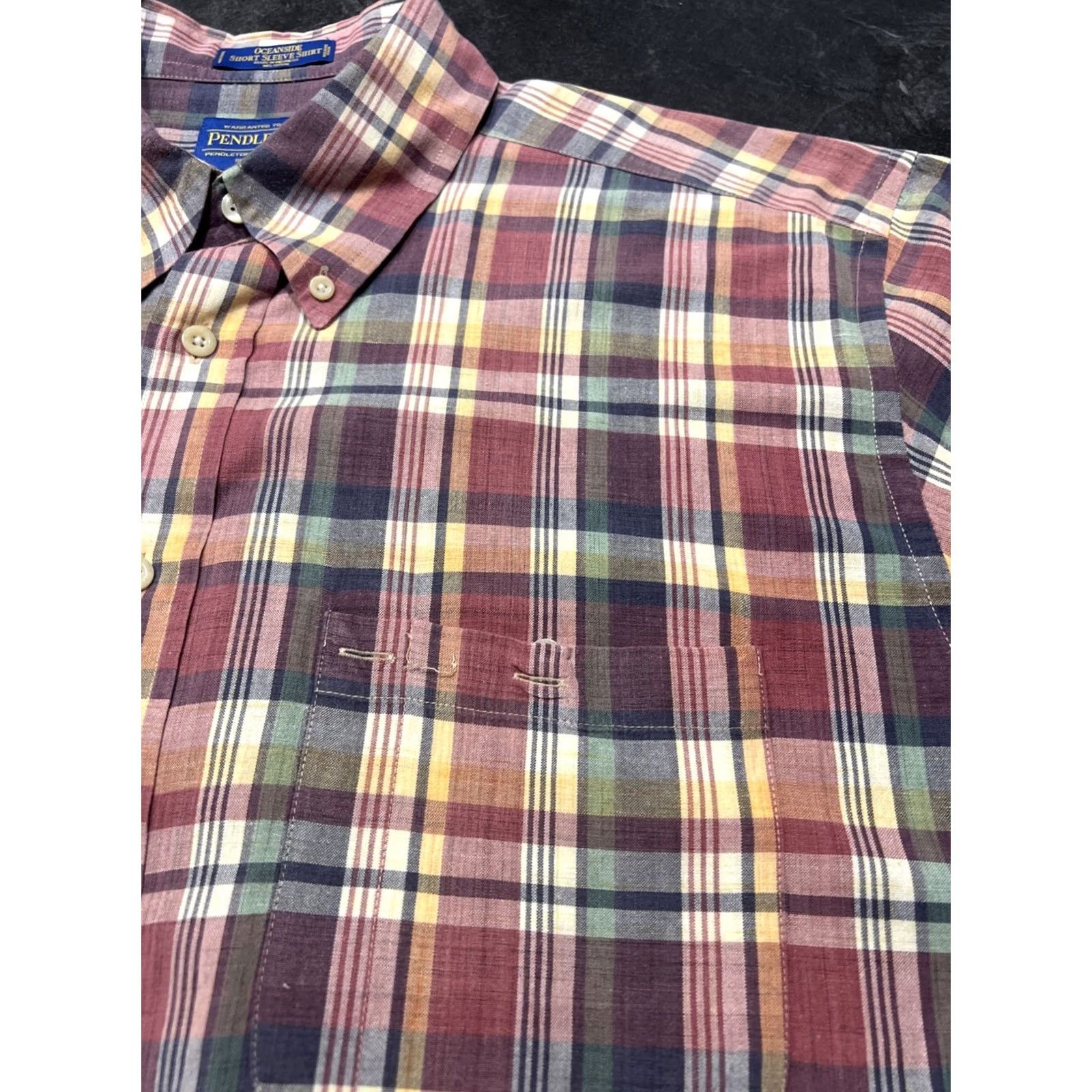 Pendleton Pendleton Shirt Short Sleeve Men XL Rust Green Plaid Button-Down Button-Up 100% Cotton Multicolor Size US XL / EU 56 / 4 - 3 Thumbnail