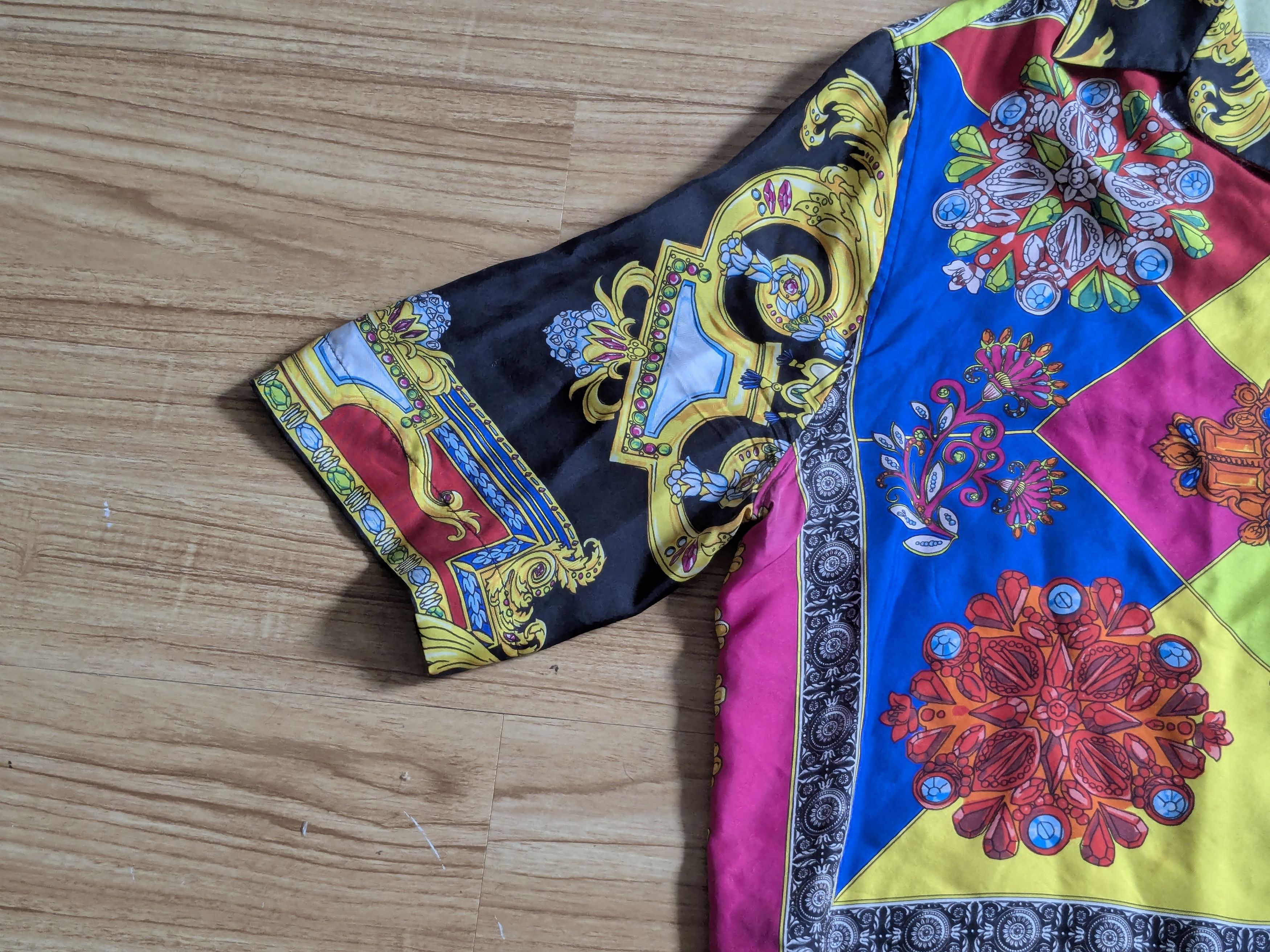 Versace Versace Silk Shirt 40 Longsleeve Multicolor Floral Medusa Size US M / EU 48-50 / 2 - 4 Thumbnail