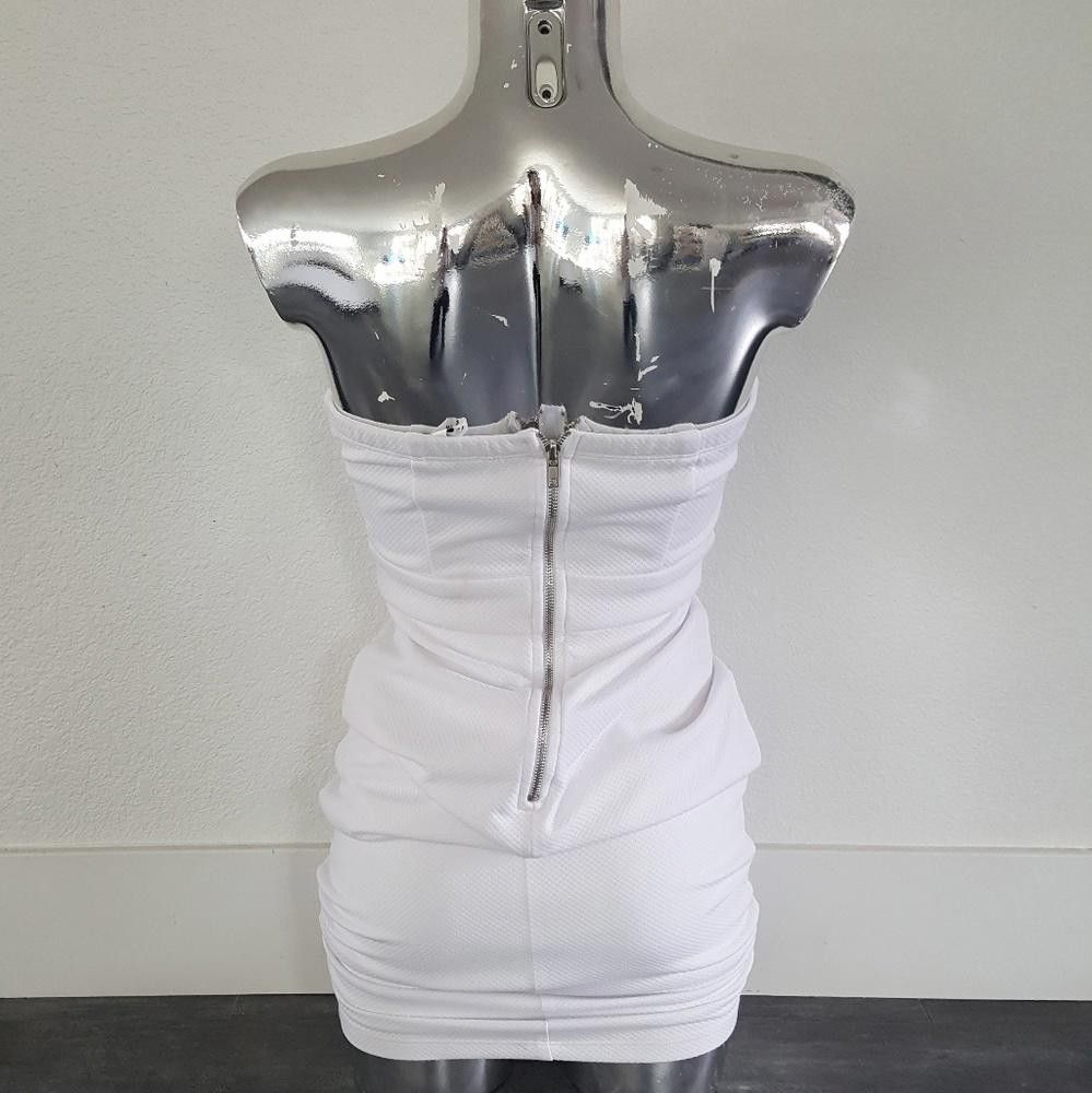 Designer White Strapless Speechless Bustier Midi Size M / US 6-8 / IT 42-44 - 2 Thumbnail