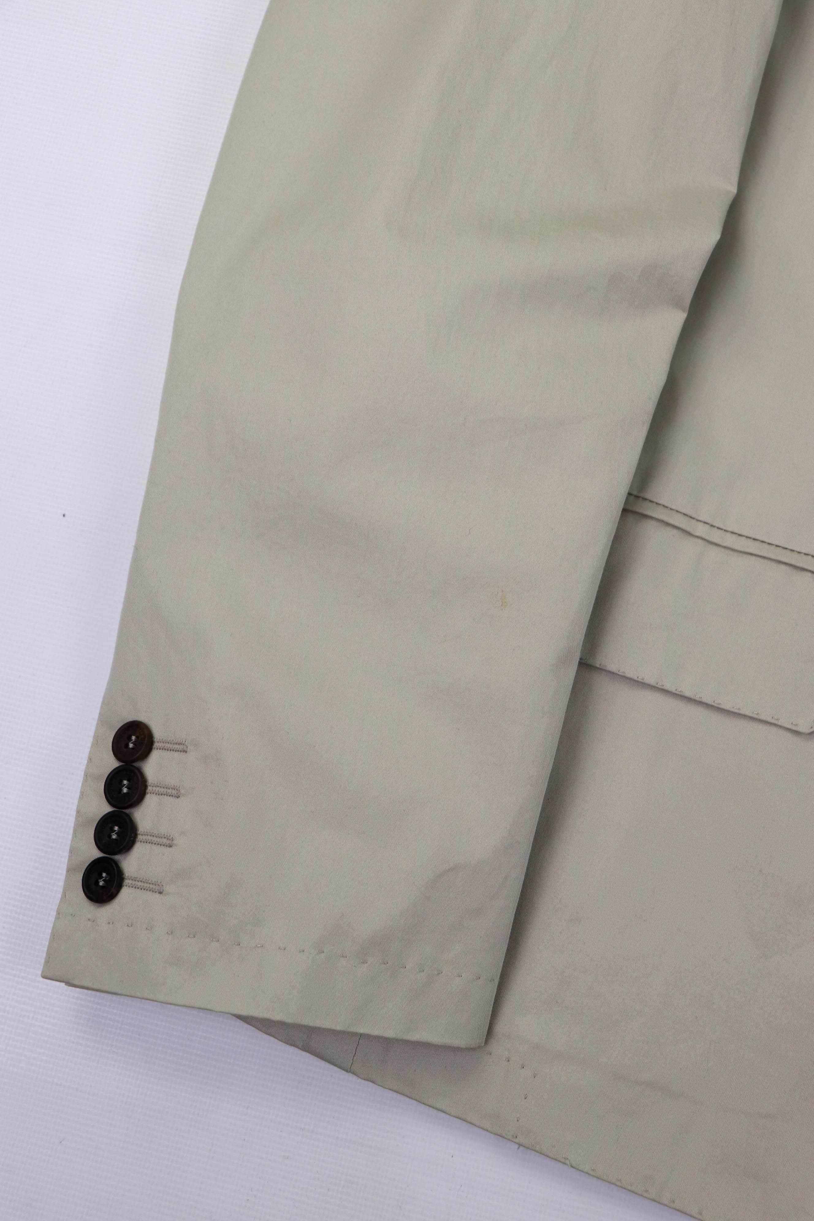 Aquascutum Aquascutum Made in Italy Light Beige Cotton Blazer Jacket Size 40S - 10 Thumbnail