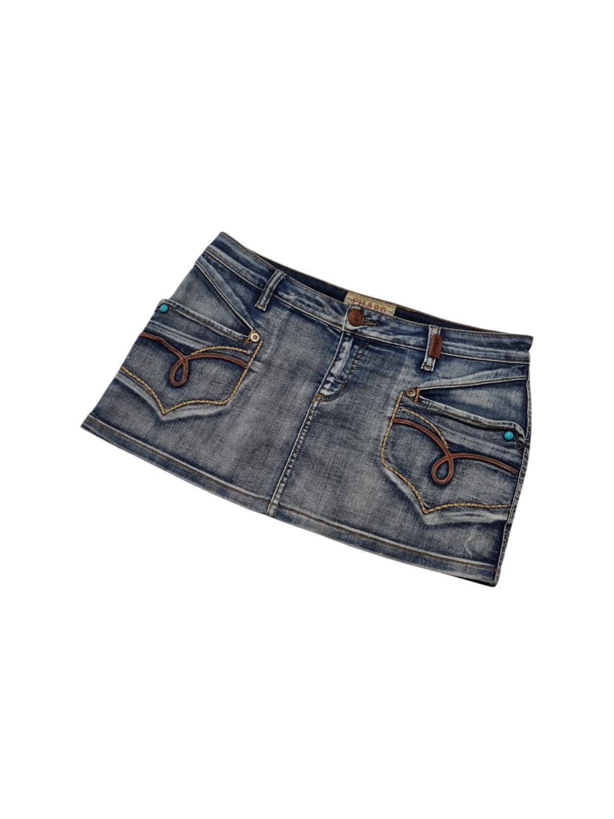 Vintage vintage Phard Glowing jeans leather skirt L country womens Size 29" - 1 Thumbnail