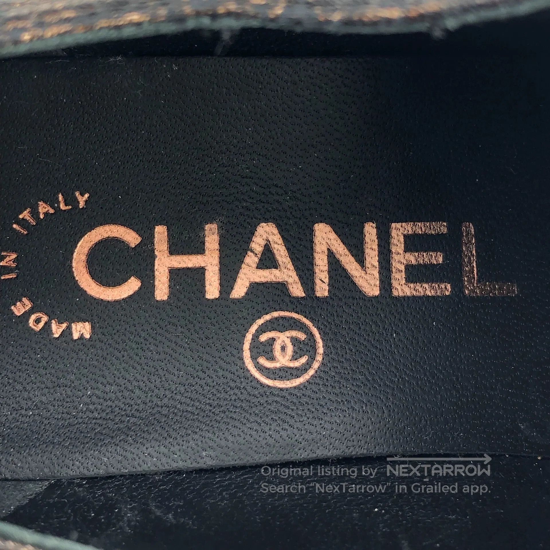Chanel Chanel Pink Gold Logo Leather Pointed Shoes. Size US 5.5 / EU 38 - 9 Thumbnail