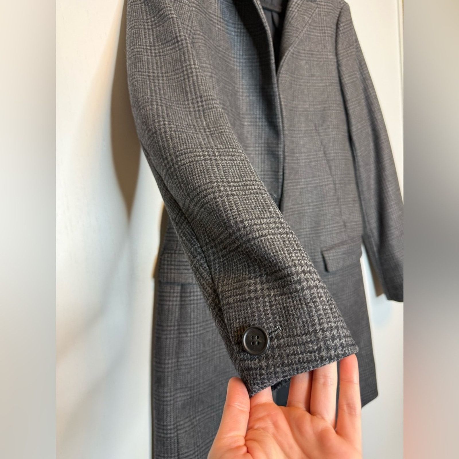 Allsaints ALLSAINTS Dark l Plaid Spyro Coat Charcoal Gray- Thirty Four Size US XS / EU 42 / 0 - 6 Thumbnail