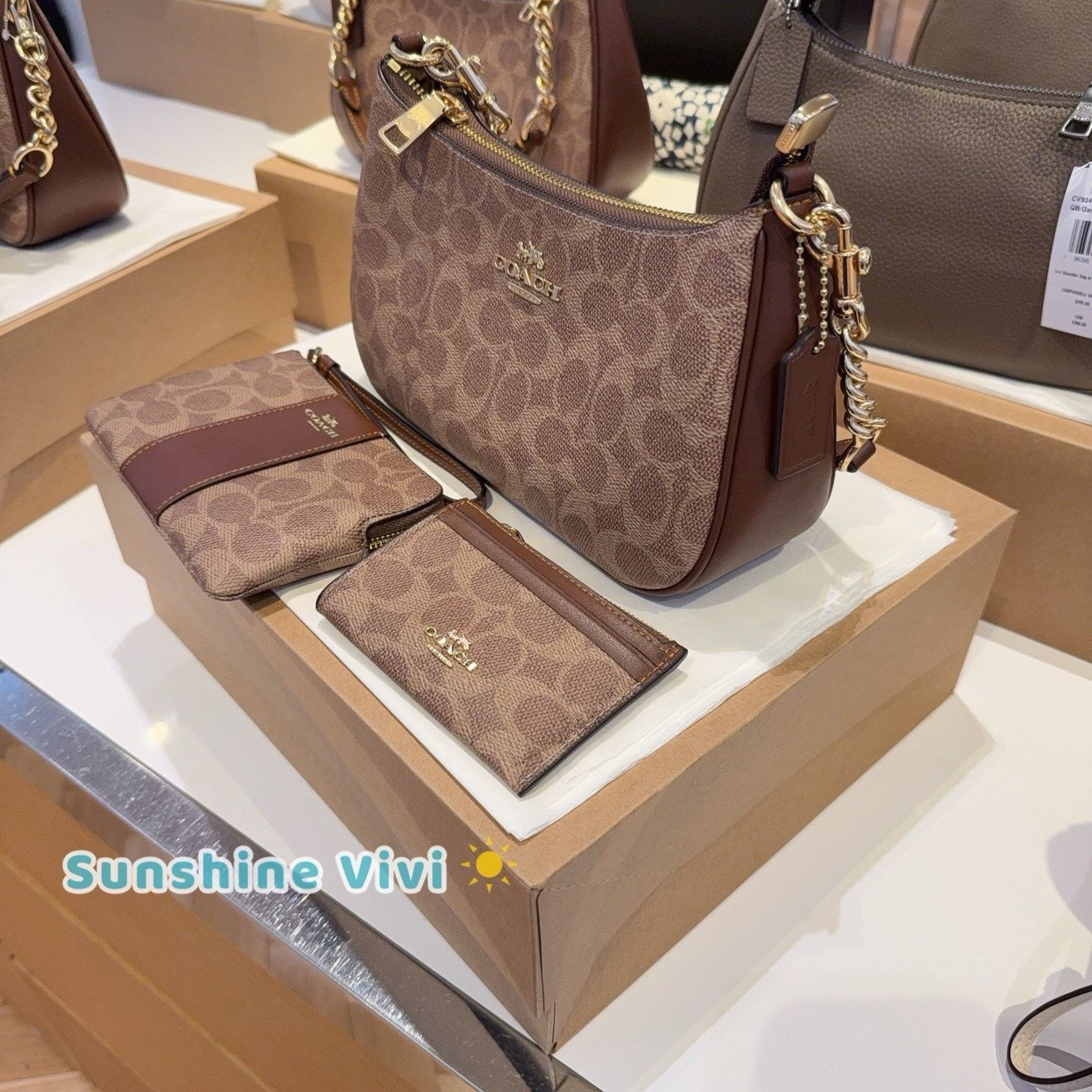 Coach NWT Bundle Coach Teri CV933 & CW854 Wristlet & CW870 ID Case Size ONE SIZE - 4 Thumbnail