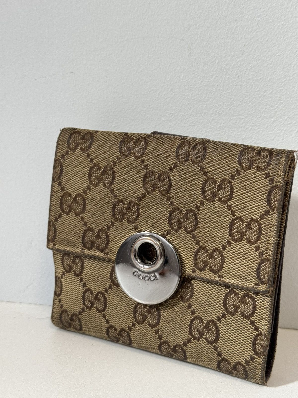 Gucci Authentic, Gucci Brown Mono Canvas Compact Bi-fold Size ONE SIZE - 2 Thumbnail