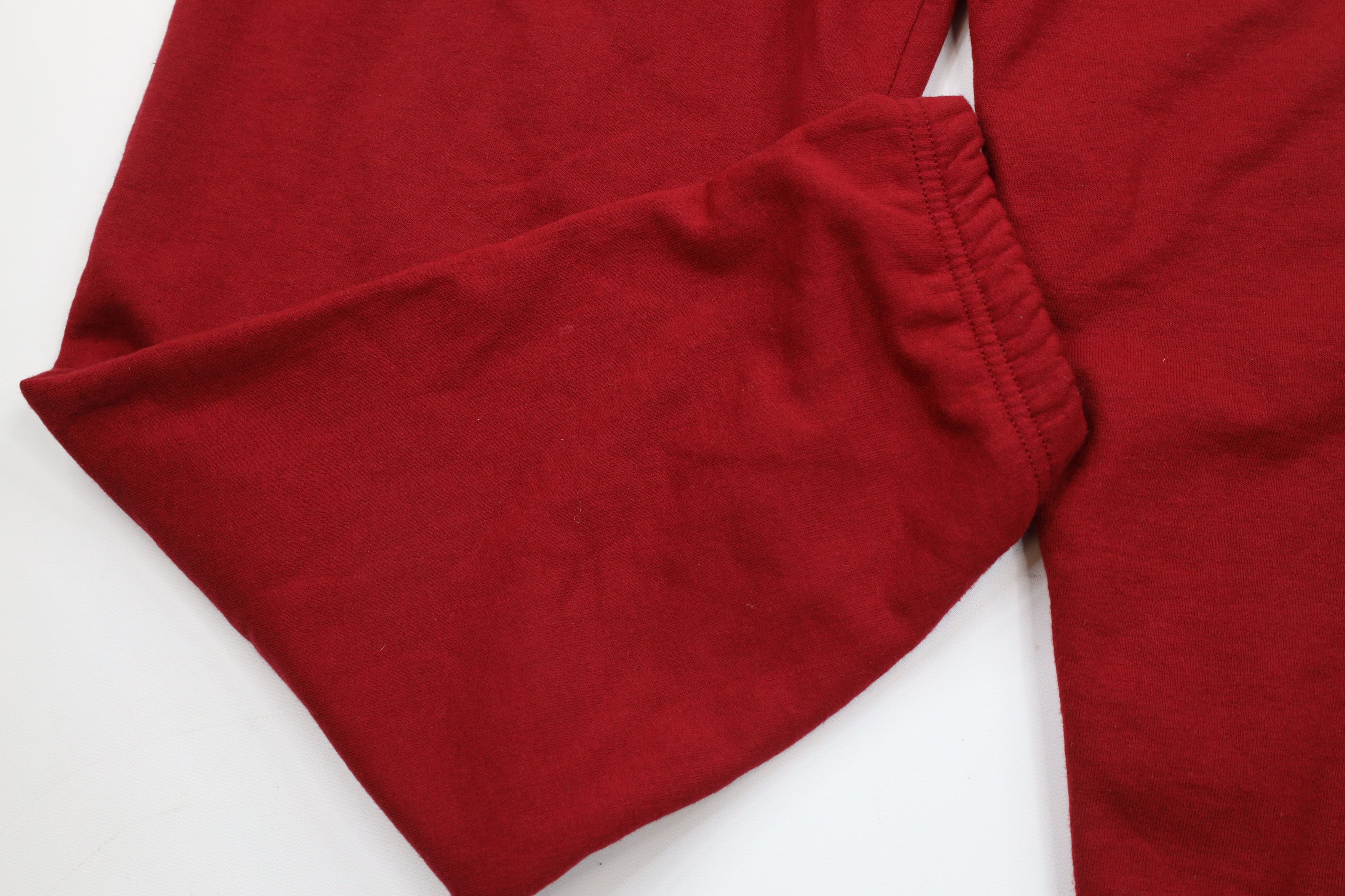 Vintage Vintage 90s Streetwear Blank Cuffed Sweatpants Joggers Red Size US 36 / EU 52 - 6 Thumbnail