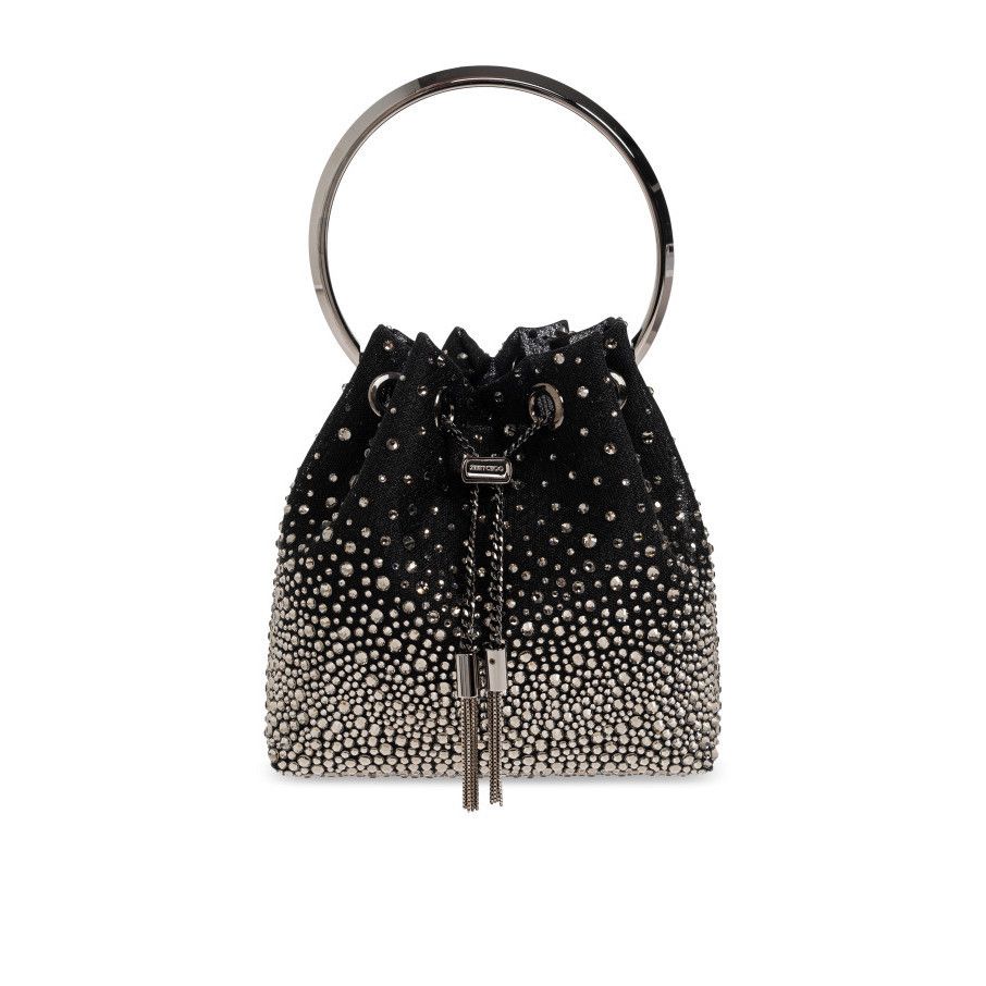 Jimmy Choo JIMMY CHOO Bon Bon Black Crystal Top Handle Bag New & Authen Size ONE SIZE - 1 Thumbnail