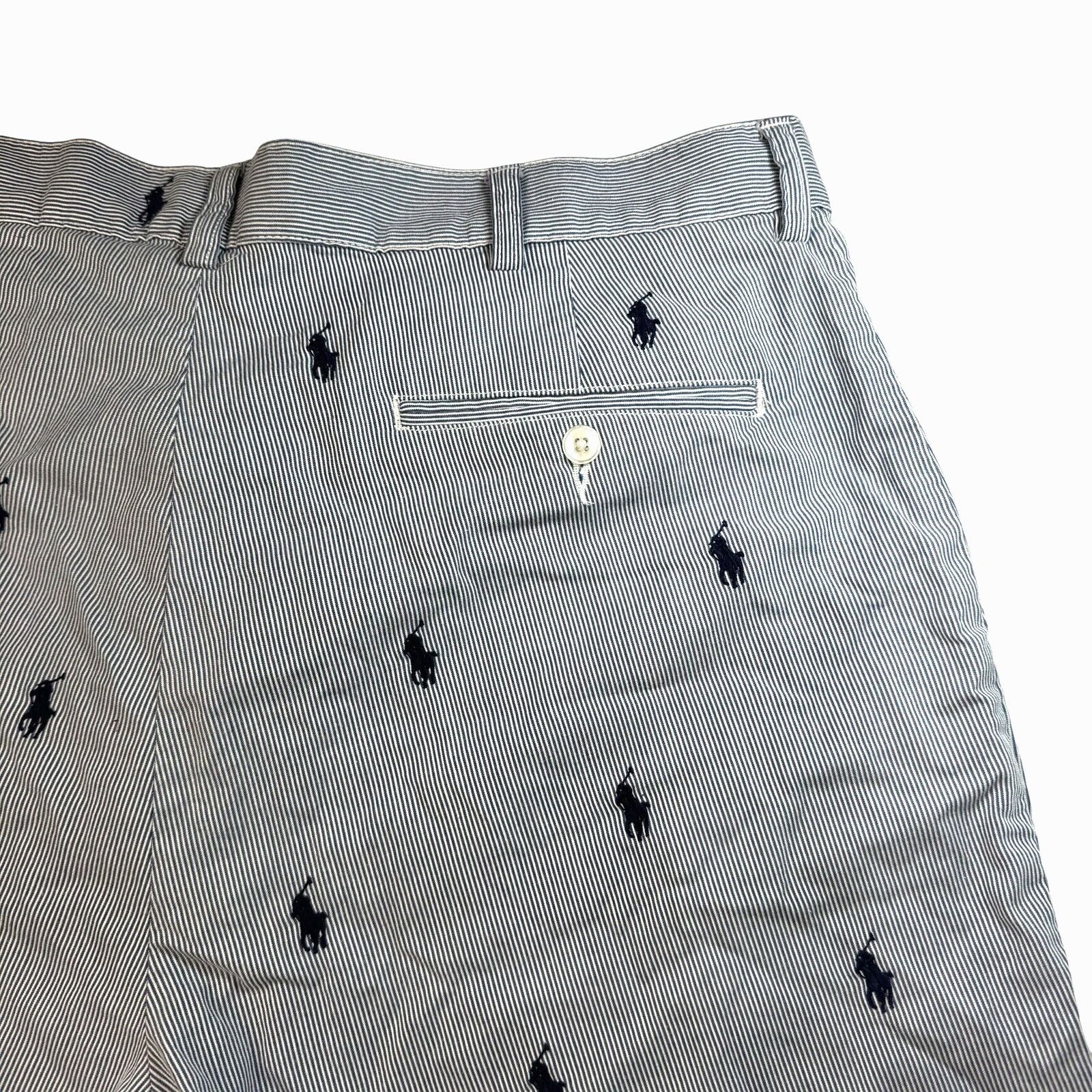 Polo Ralph Lauren Polo Ralph Lauren Blue Striped Embroidered Logo Shorts 35 Size US 35 - 4 Thumbnail