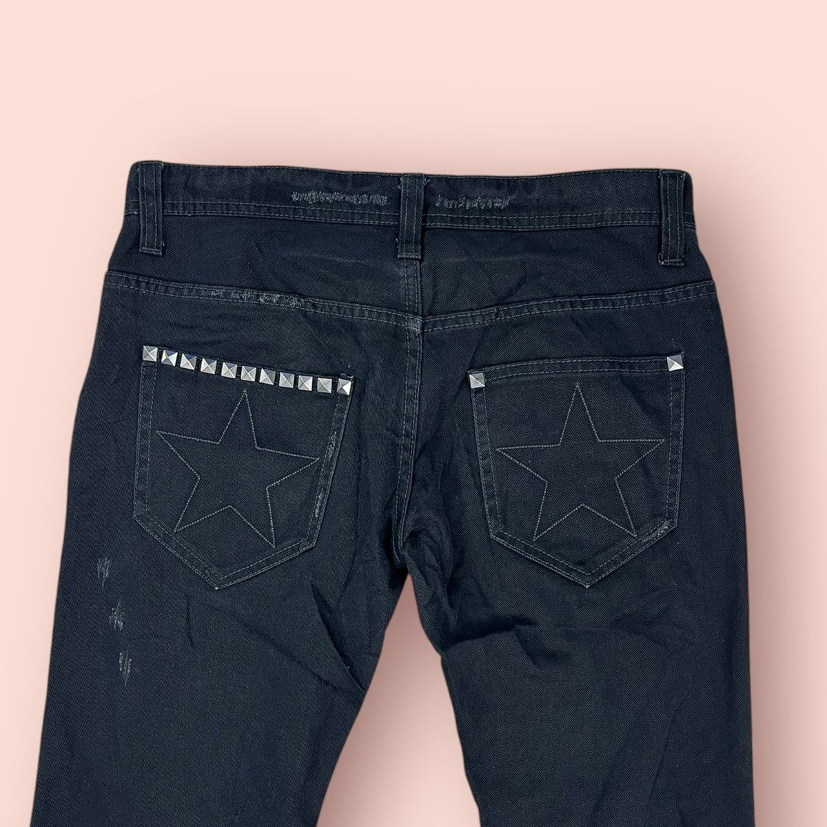 Hysteric Glamour × If Six Was Nine × Japanese Brand VINTAGE WWL DISTRESSED STUDDED BLACK JEANS JAPAN Size 30" / US 8 / IT 44 - 2 Thumbnail