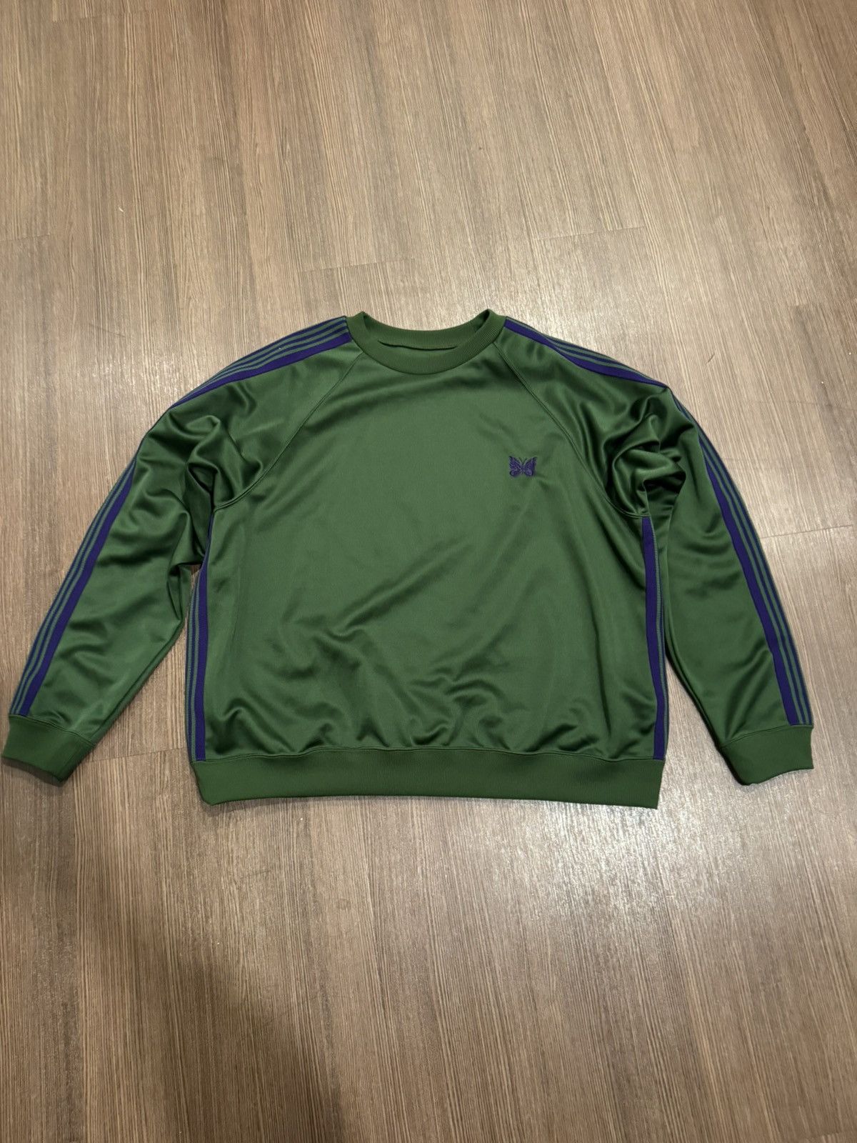 Needles Needles Smooth Polyester Logo Track Striped Green Crewneck Size US XL / EU 56 / 4 - 1 Thumbnail