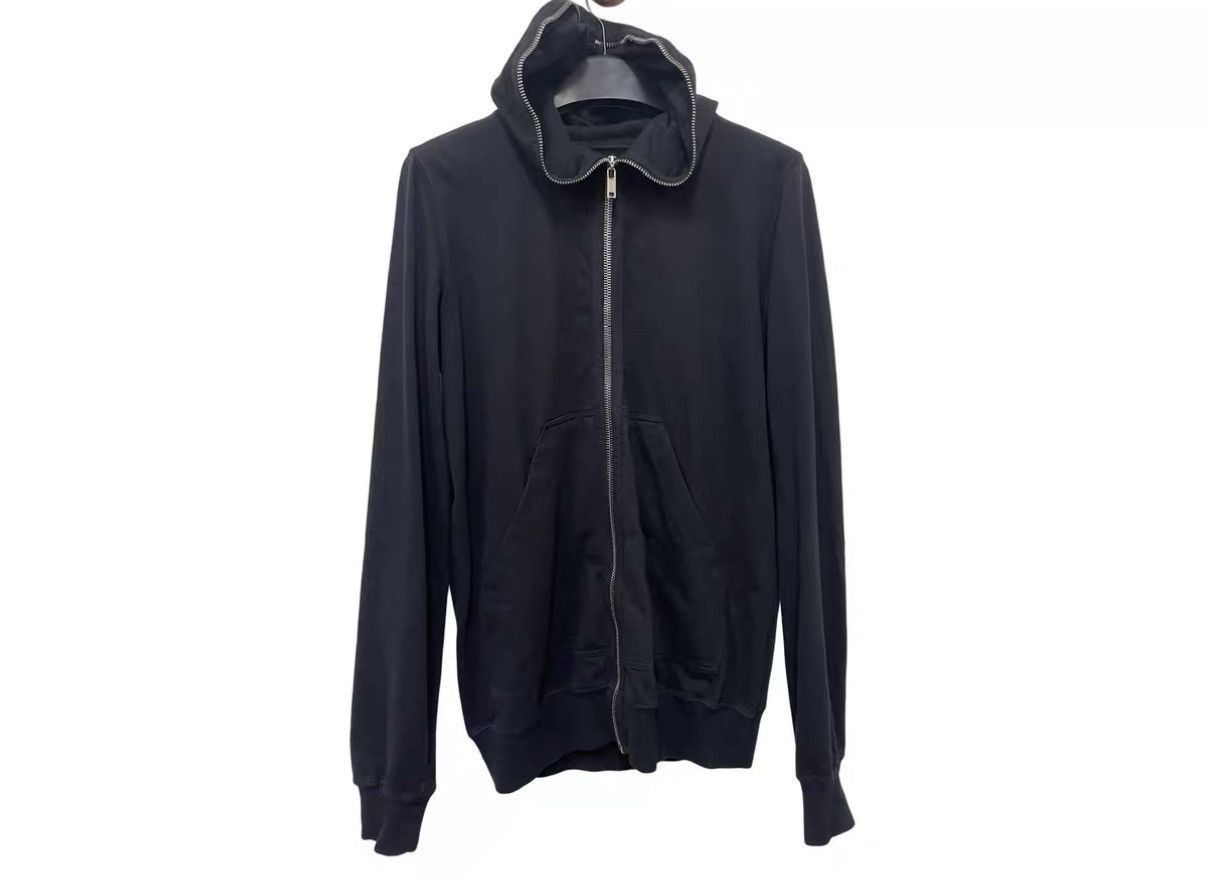 Rick Owens Black Zip-Up Hoodie with High Collar Size US M / EU 48-50 / 2 - 1 Thumbnail