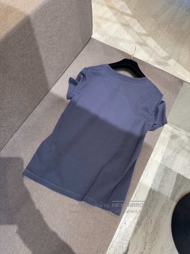 Hermes Hermes Dark Blue Single Pocket Embroidered T-shirt Size XXS / US 00 / IT 34 - 5 Thumbnail