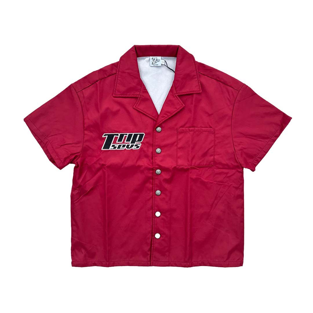TRIPLE SEVENS Nylon Button Up Shirt Red Size US XL / EU 56 / 4 - 1 Thumbnail